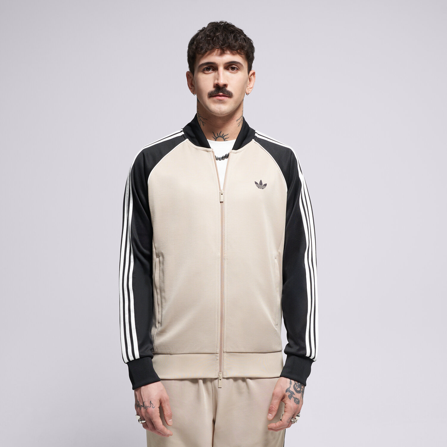 Herren ADIDAS SWEATSHIRT MIT REIßVERSCHLUSS SST TT KE7963 Beige
