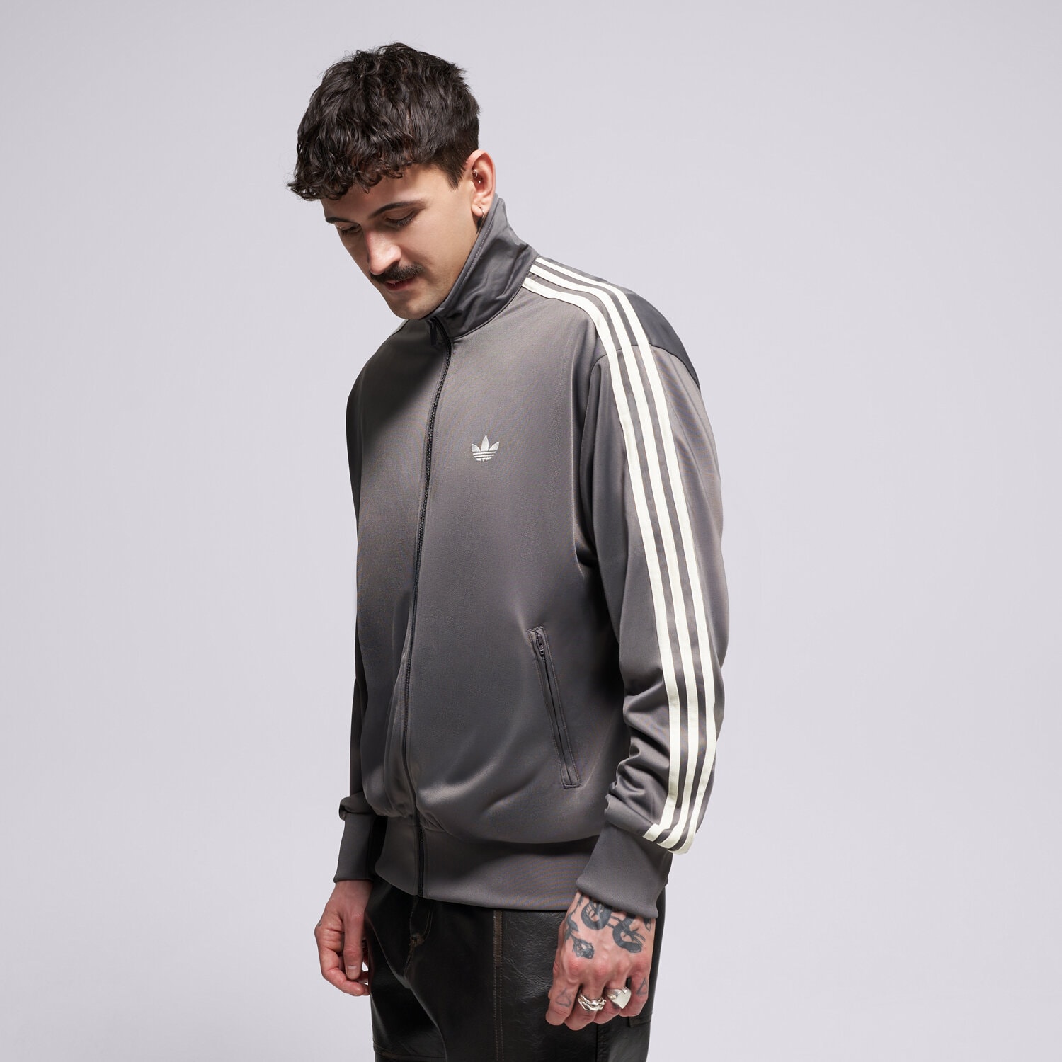 Herren ADIDAS SWEATSHIRT MIT REIßVERSCHLUSS FIREBIRD TT KE1645 Braun