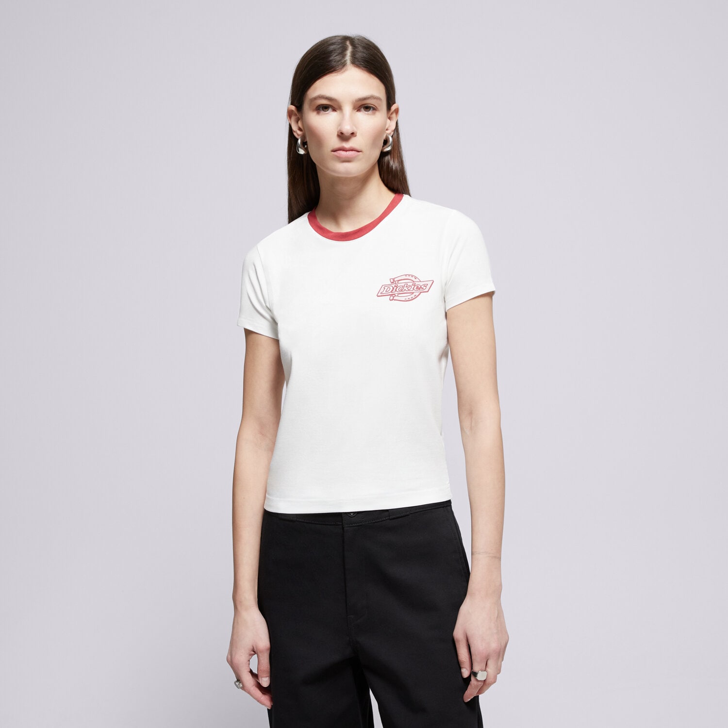 Damen T-Shirt DICKIES T-SHIRT PLAINVILLE RINGER TEE W DK0A88JRWHX1 Weiß