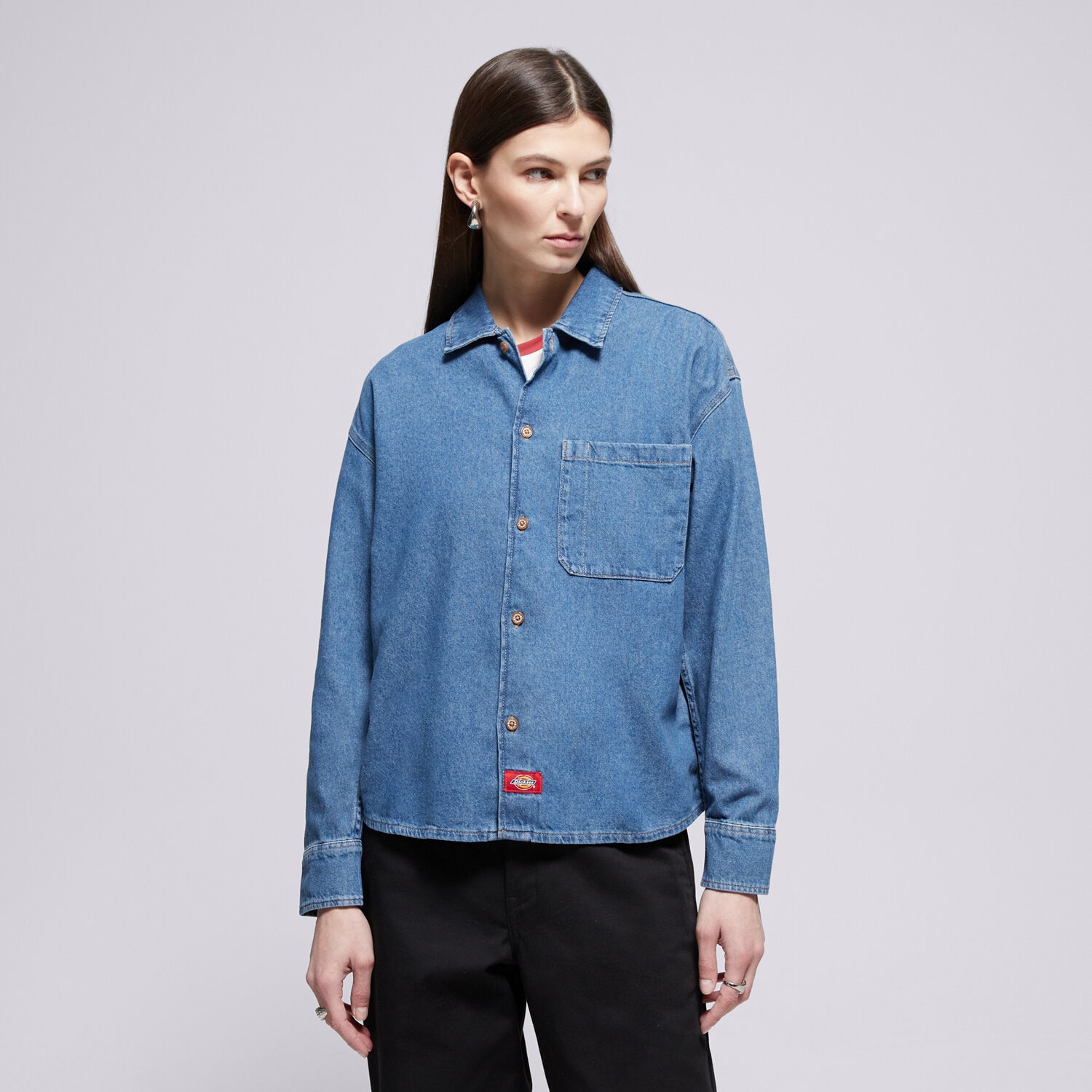 Damen T-Shirt DICKIES HEMD LIGHTWEIGHT DENIM SHIRT LS W DK0A8826CLB1 Blau