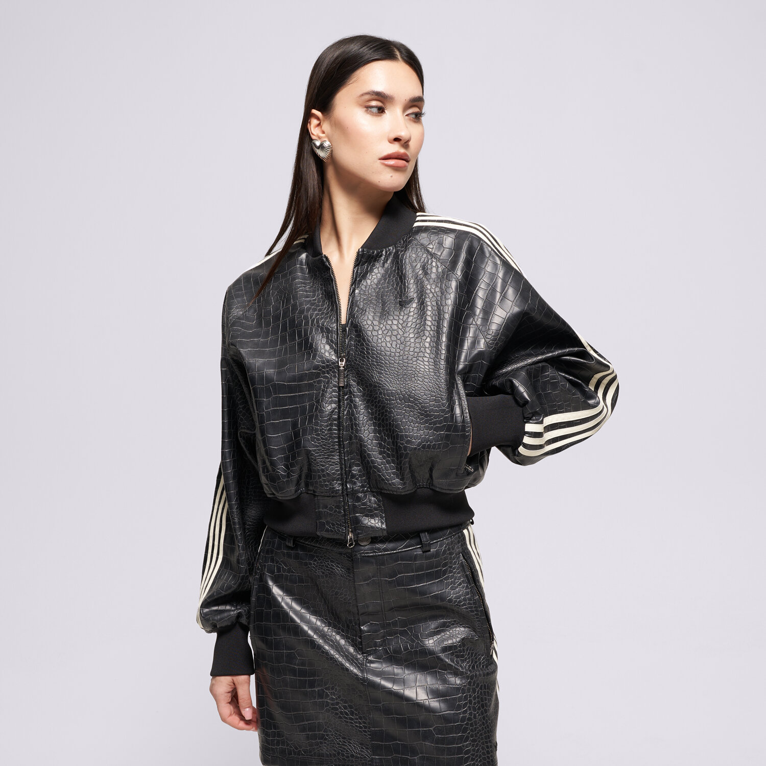 Damen Übergangsjacke ADIDAS JACKE SST PLTHR JKT KE5035 Schwarz