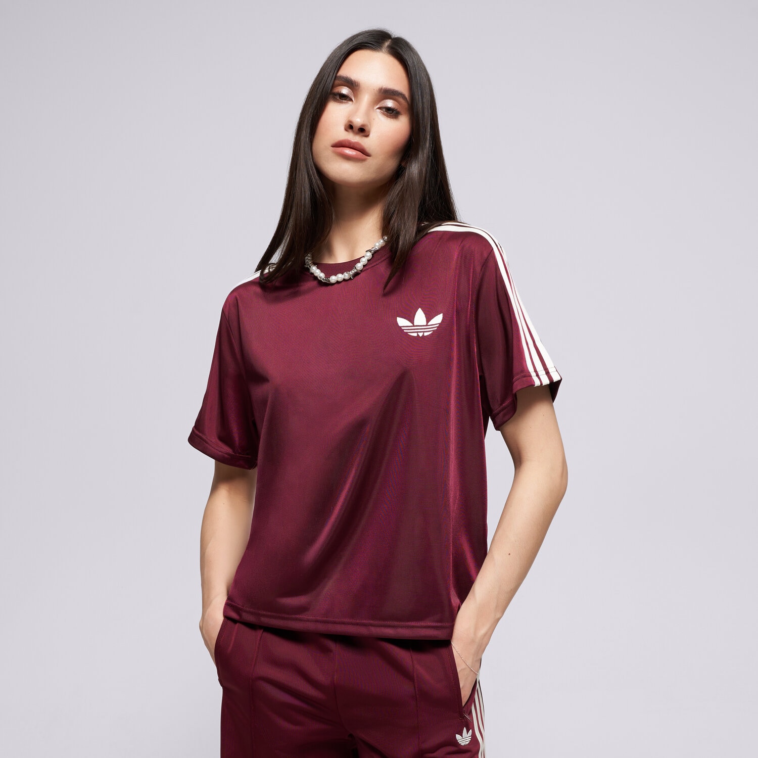 Damen T-Shirt ADIDAS T-SHIRT FB TEE KD1349 Dunkelrot