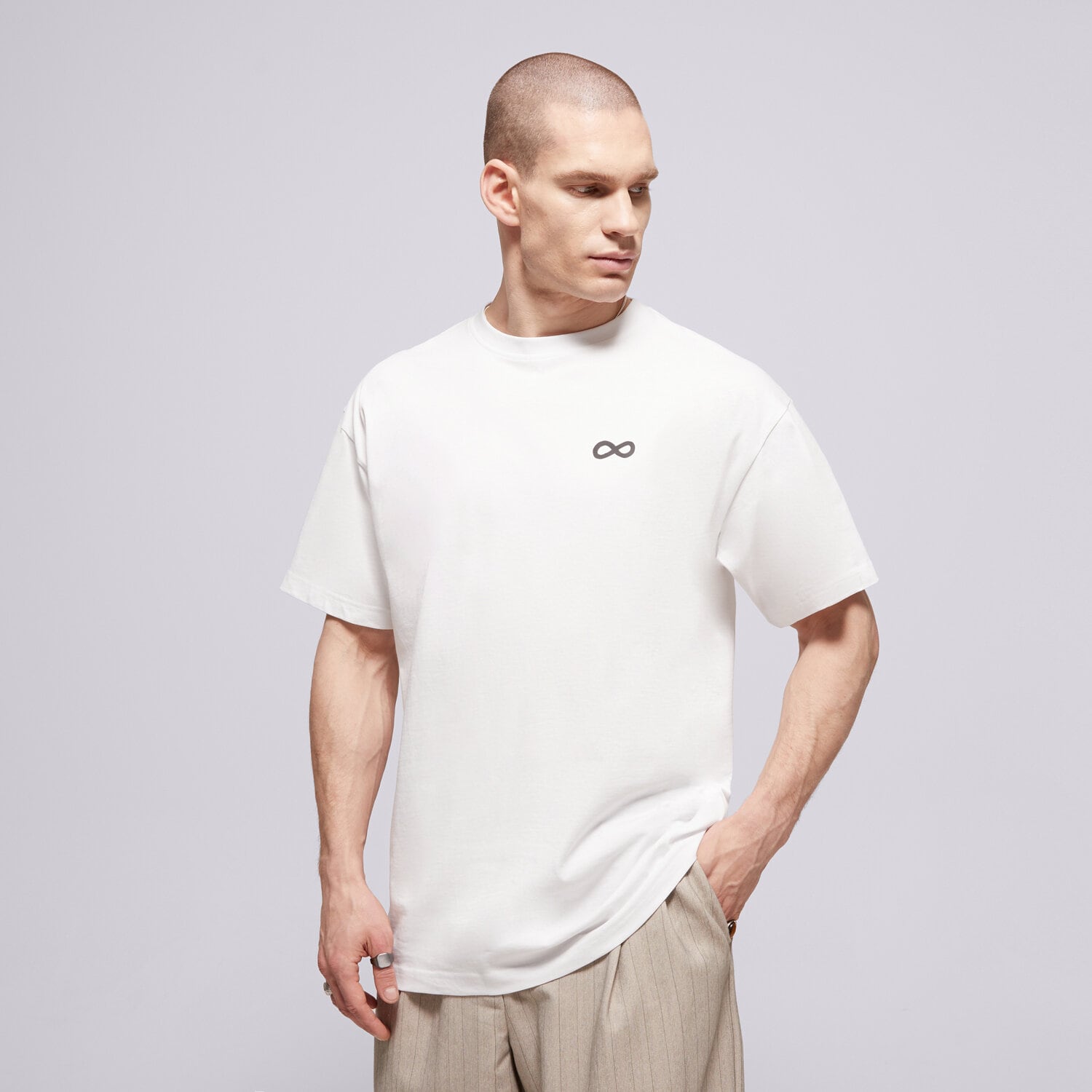Herren T-Shirt PROSTO T-SHIRT BIG LOG INFINITY WHITE KL261MTEE1031 Weiß