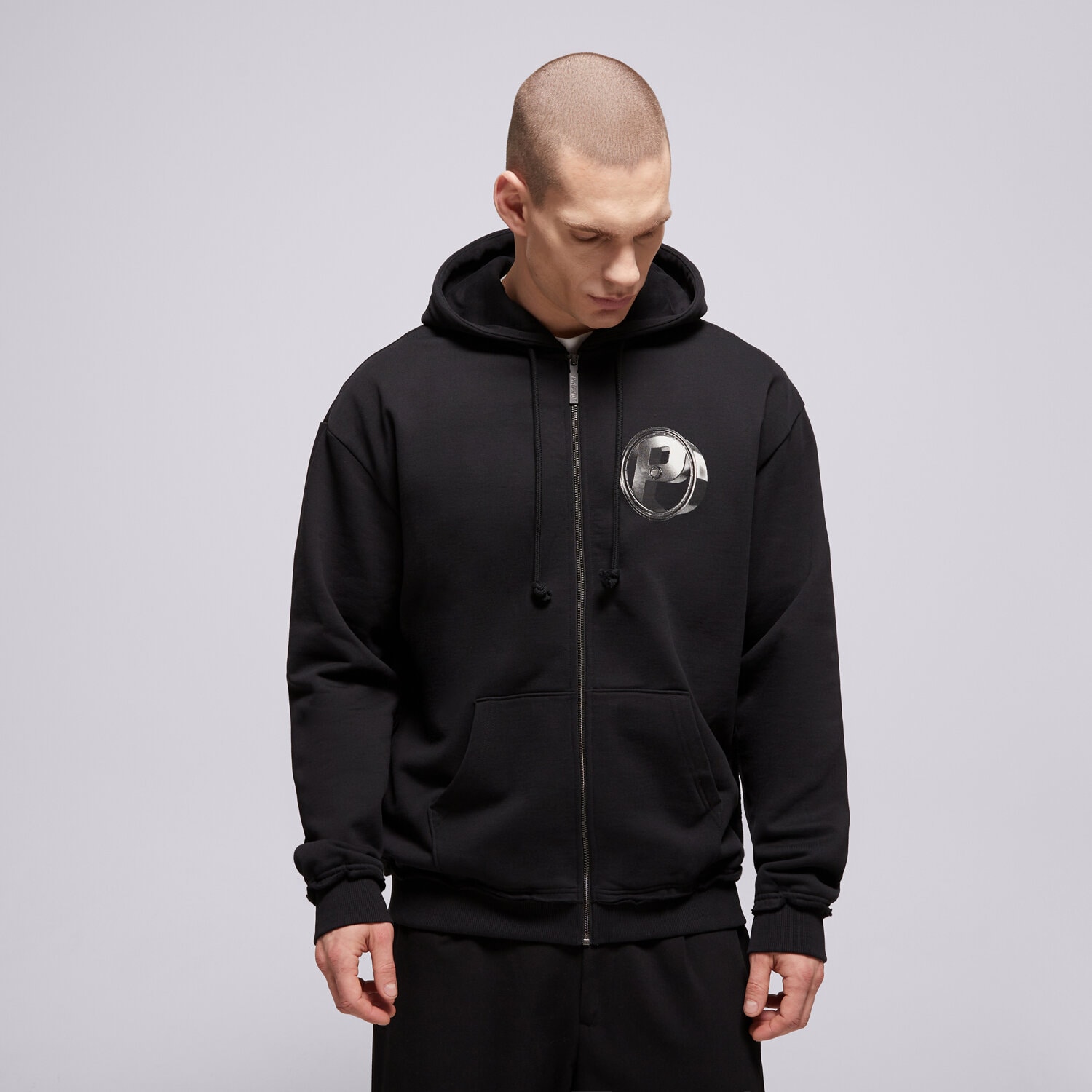 Herren PROSTO SWEATSHIRT MIT REIßVERSCHLUSS Z KAPTUREM ZIP HOODIE P KL261MSWE2122 Schwarz