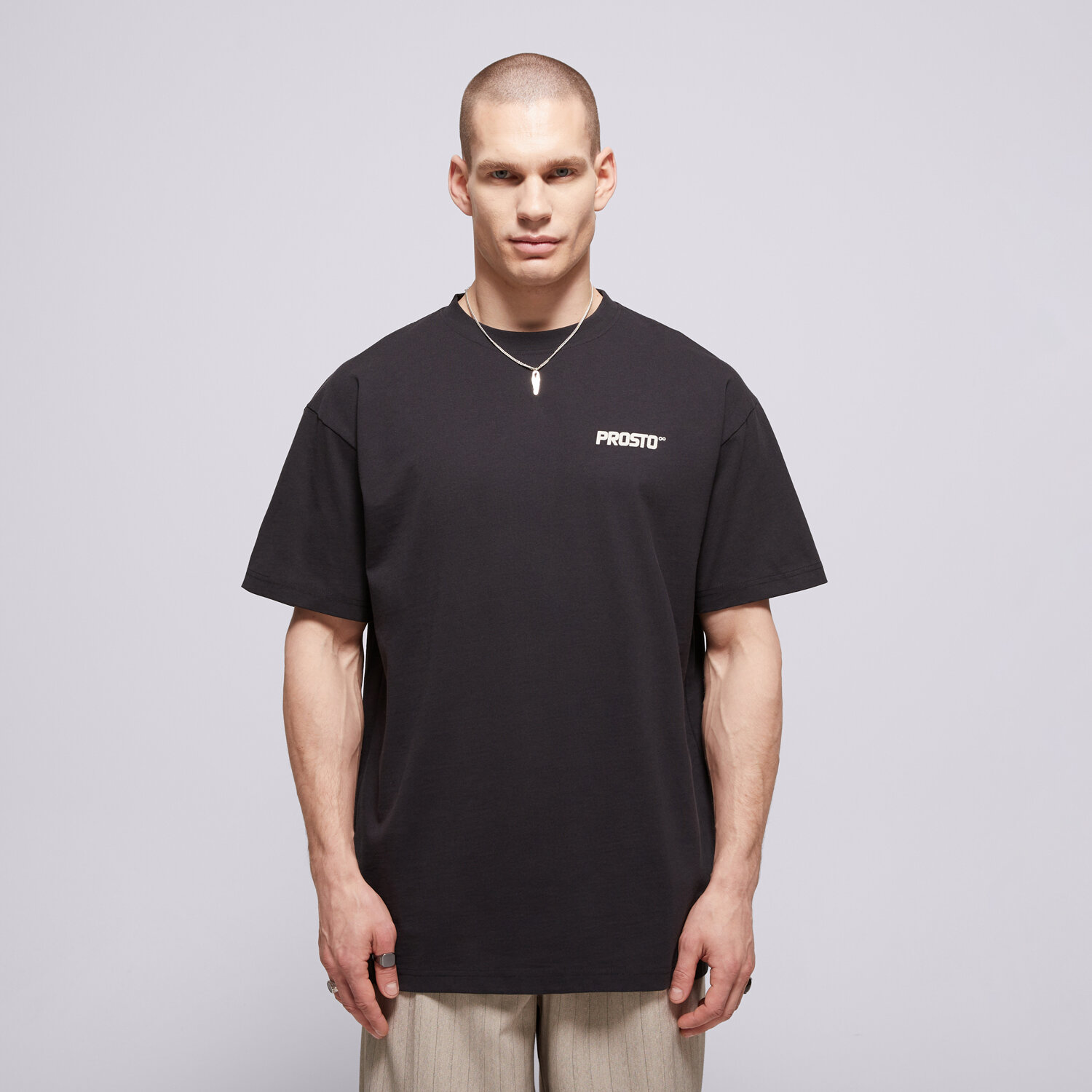 Herren T-Shirt PROSTO T-SHIRT WEAR THE STREET BLACK KL261MTEE1182 Schwarz