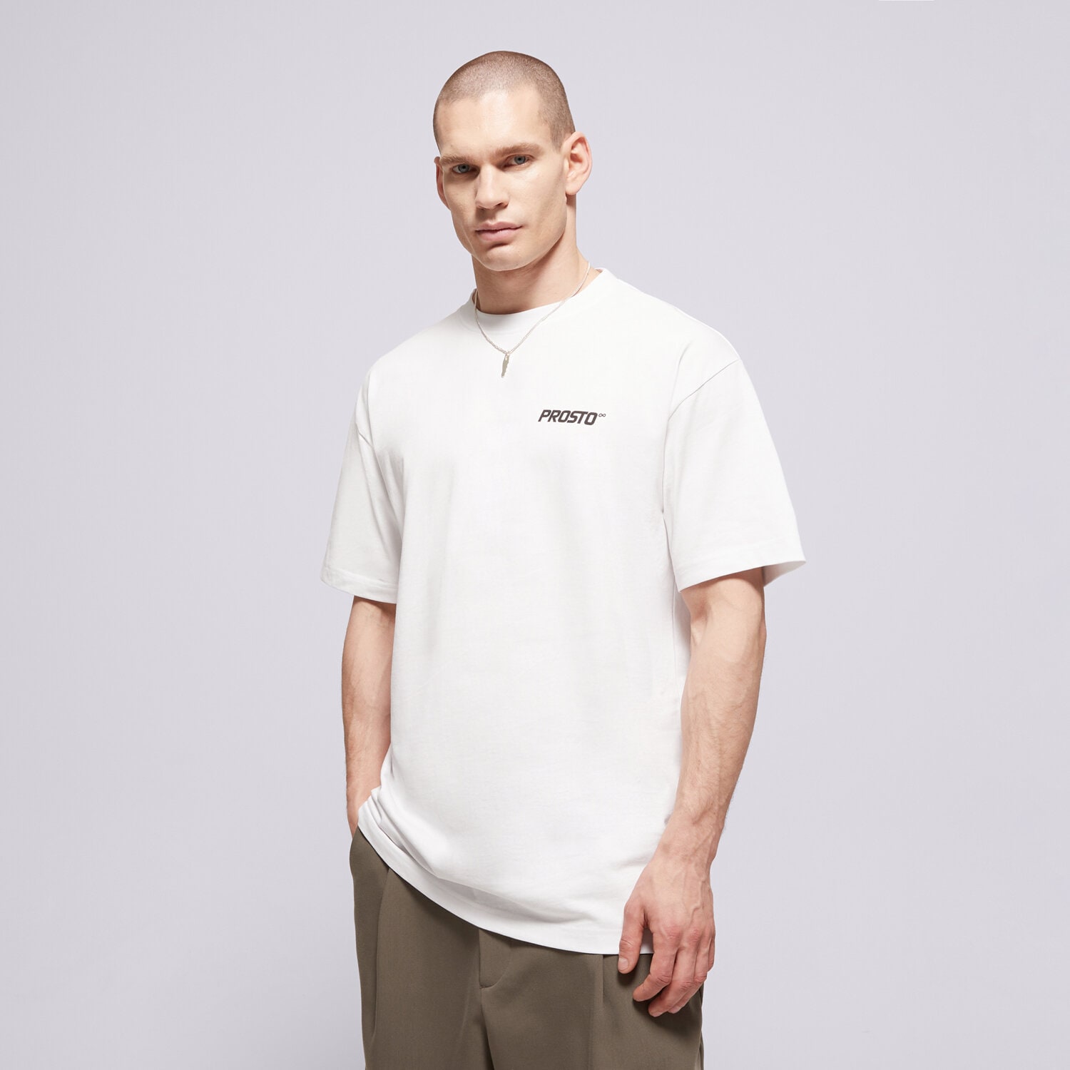 Herren T-Shirt PROSTO T-SHIRT WEAR THE STREET WHITE KL261MTEE1181 Weiß