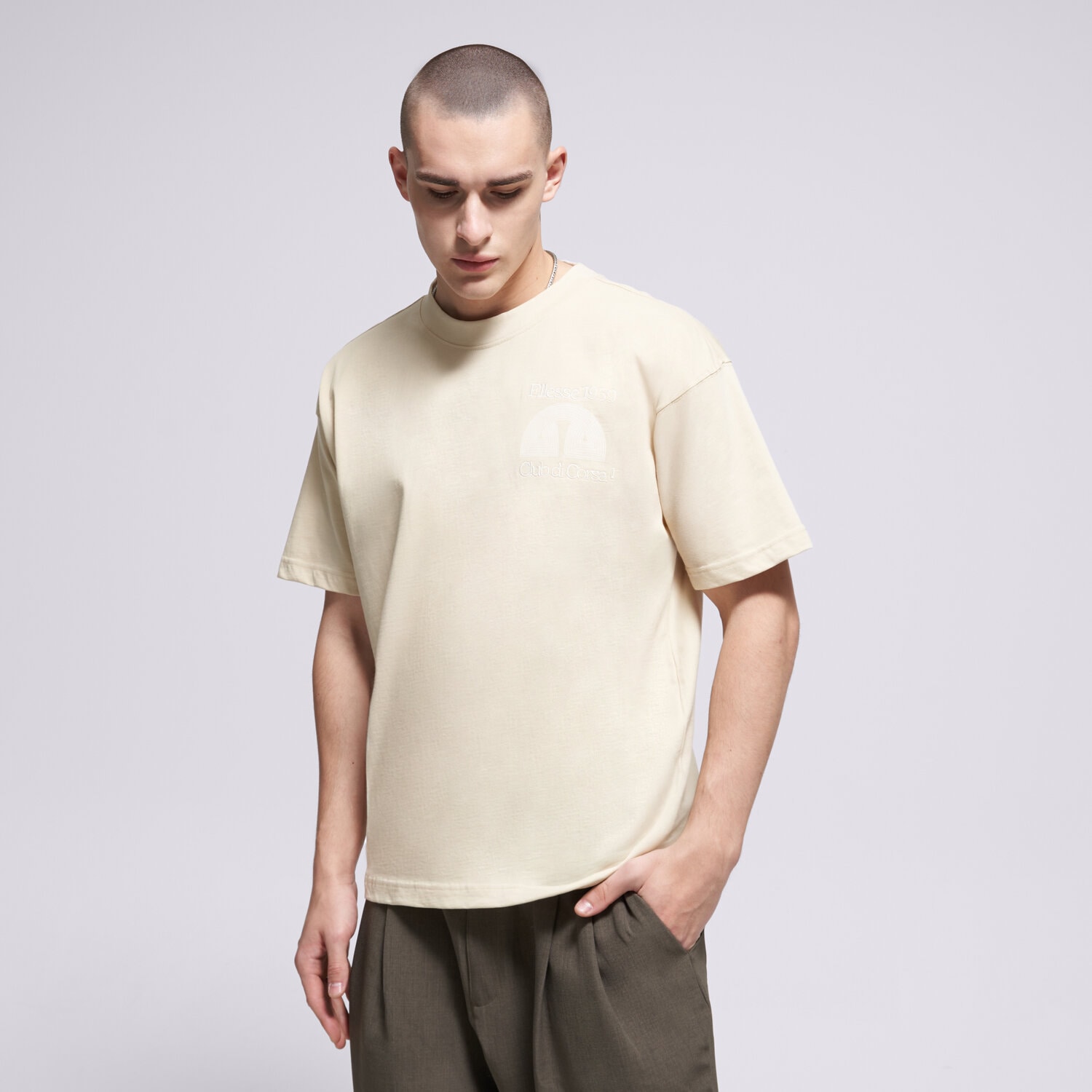 Herren T-Shirt ELLESSE T-SHIRT CLUB DI CORSA TEE SHB23147129 Beige