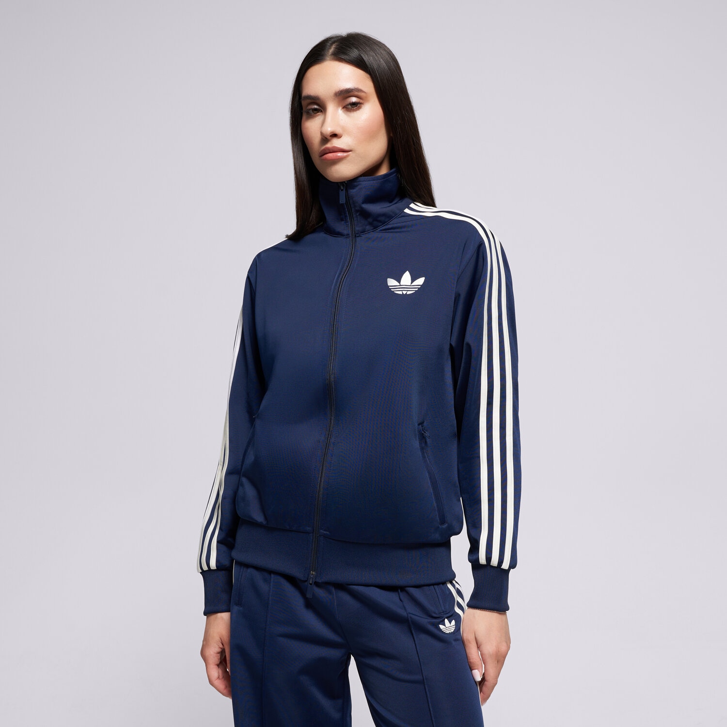 Damen ADIDAS SWEATSHIRT MIT REIßVERSCHLUSS FB TT LOOSE KC9004 Dunkelblau