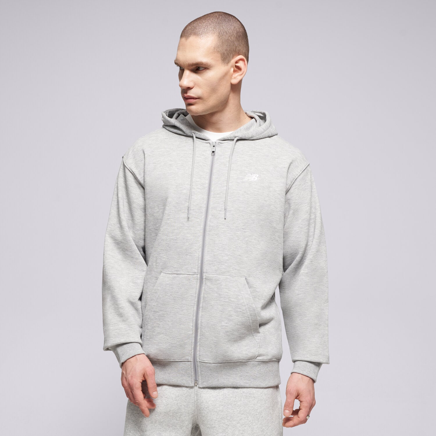 Herren NEW BALANCE SWEATSHIRT MIT REIßVERSCHLUSS SPORT   ESSENTIALS MJ41501AG Grau