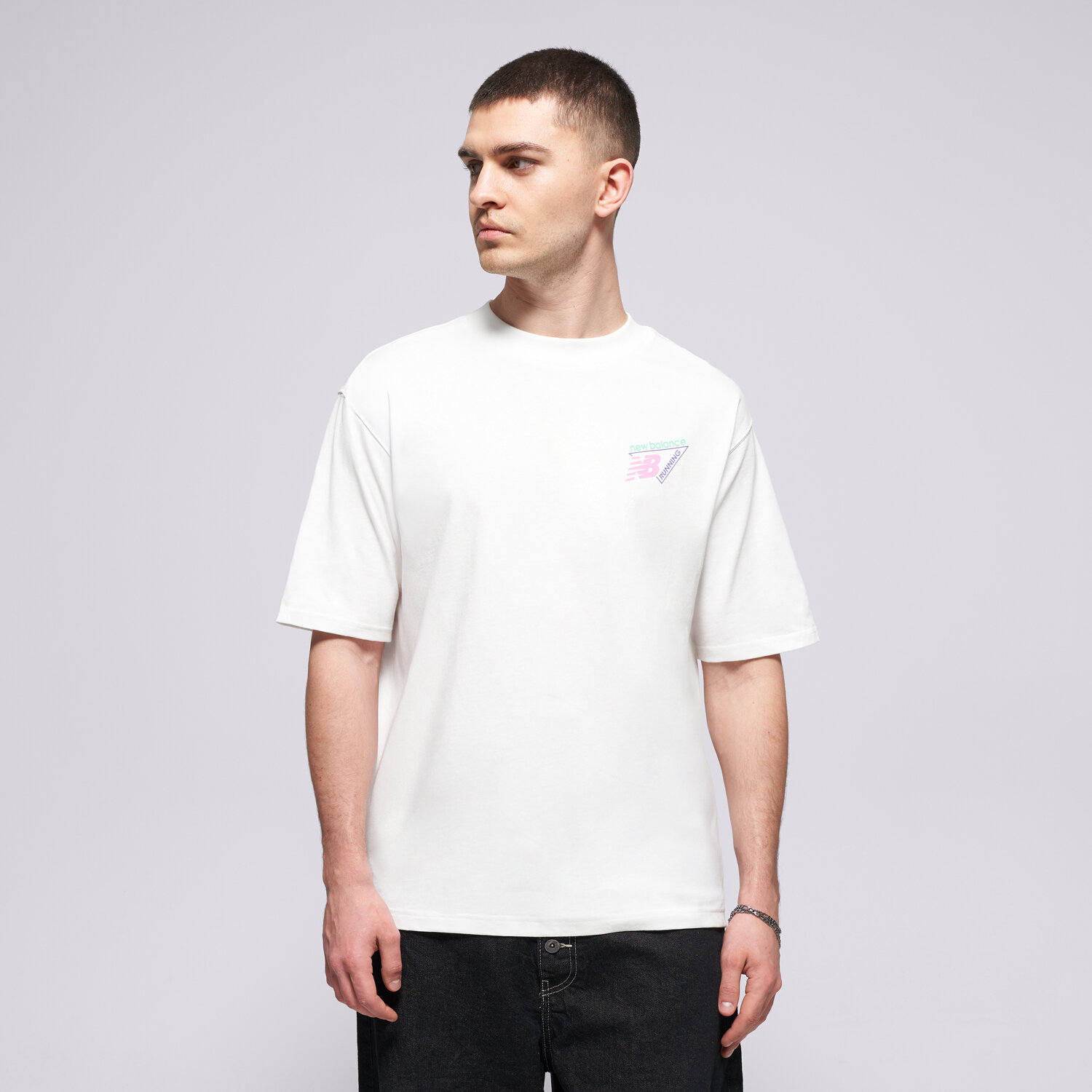 Herren T-Shirt NEW BALANCE T-SHIRT CLASSIC TRI-LOGO HEAT MAP MT61V4ZGWT Weiß