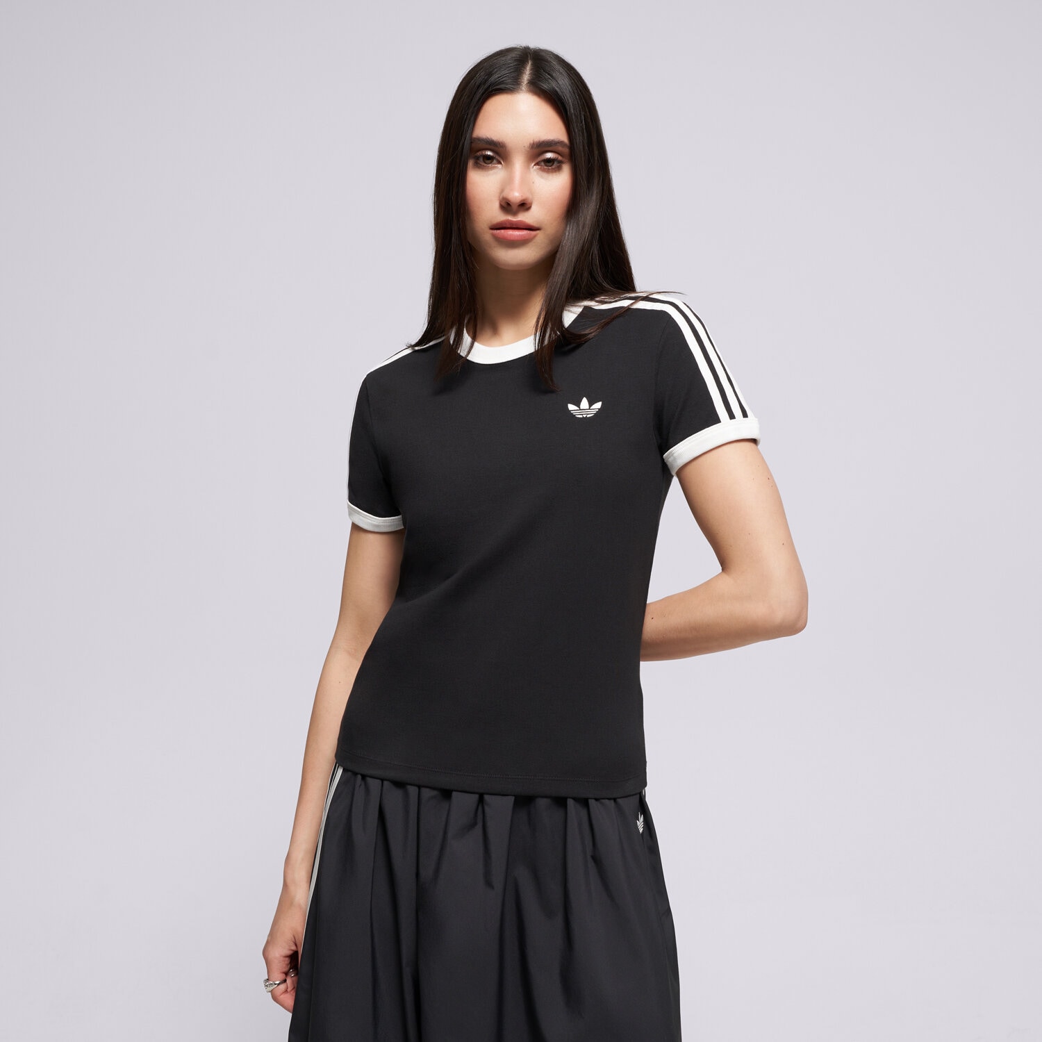 Damen T-Shirt ADIDAS  T-SHIRT 3S TEE SLIM KD7980 Schwarz