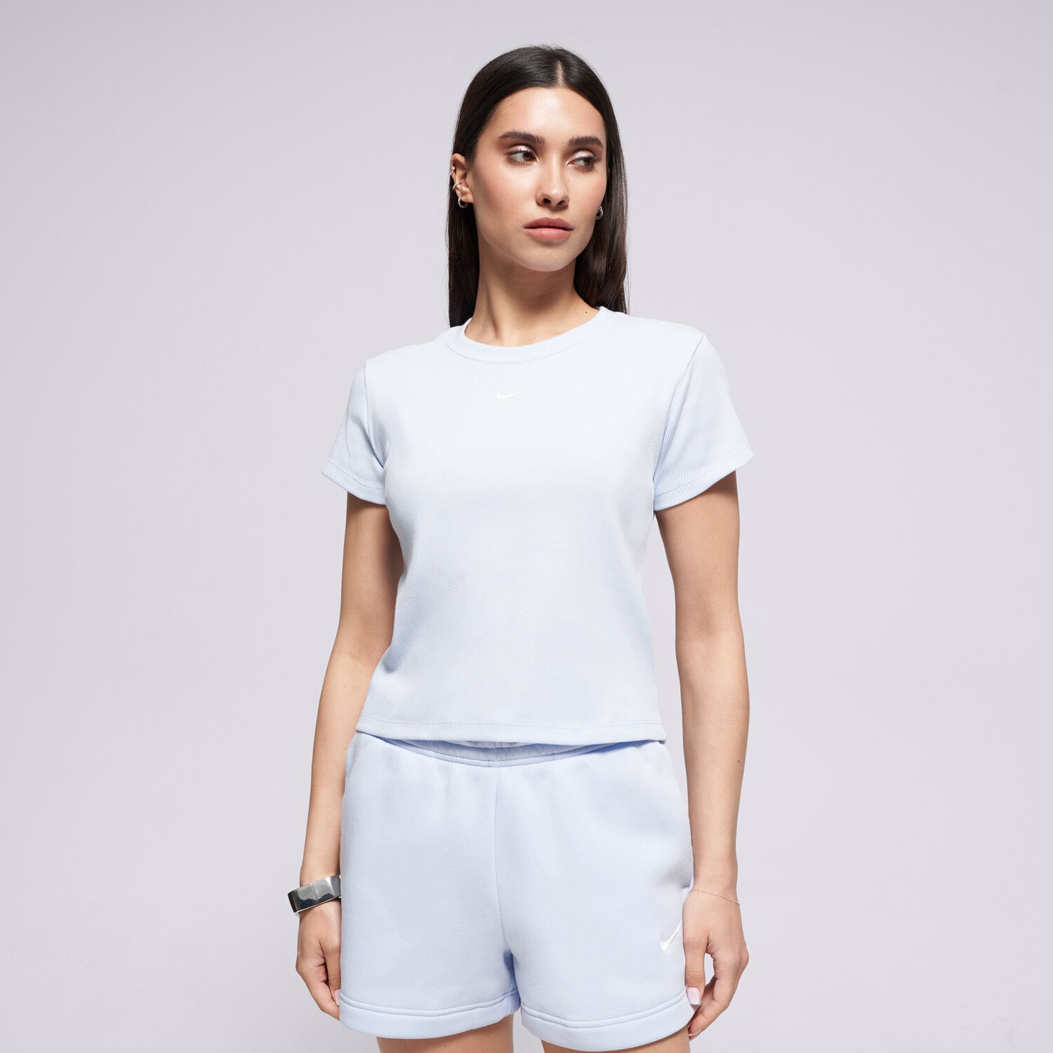 Damen T-Shirt NIKE T-SHIRT W NSW RIB TGHT SS TEE HV4994-407 Blau