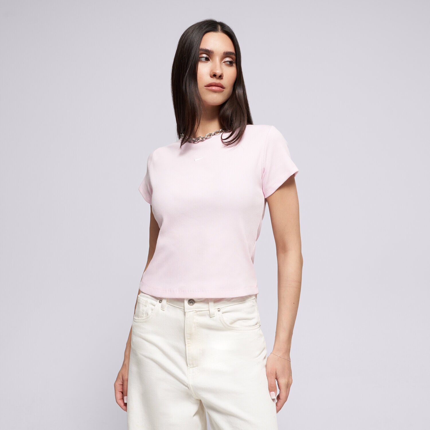 Damen T-Shirt NIKE T-SHIRT W NSW RIB TGHT SS TEE HV4994-663 Rosa
