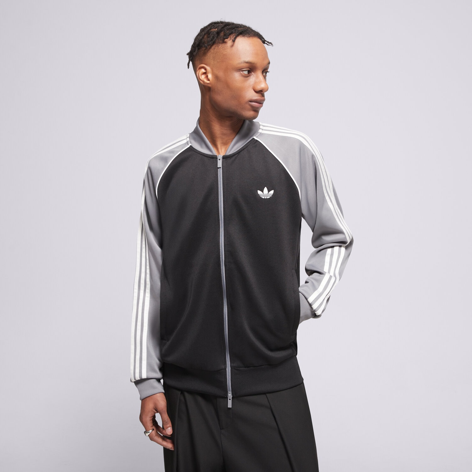 Herren ADIDAS SWEATSHIRT MIT REIßVERSCHLUSS SST TT KE1671 Grau