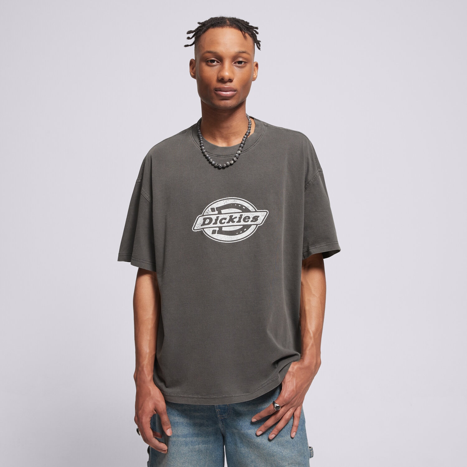Herren T-Shirt DICKIES T-SHIRT PLAINVILLE SS TEE DK0A88GNBLK1 Grau