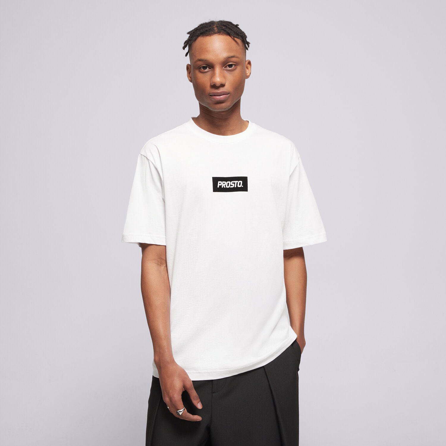 Herren T-Shirt PROSTO T-SHIRT CLOSS WHITE KL262MTEE1031 Weiß