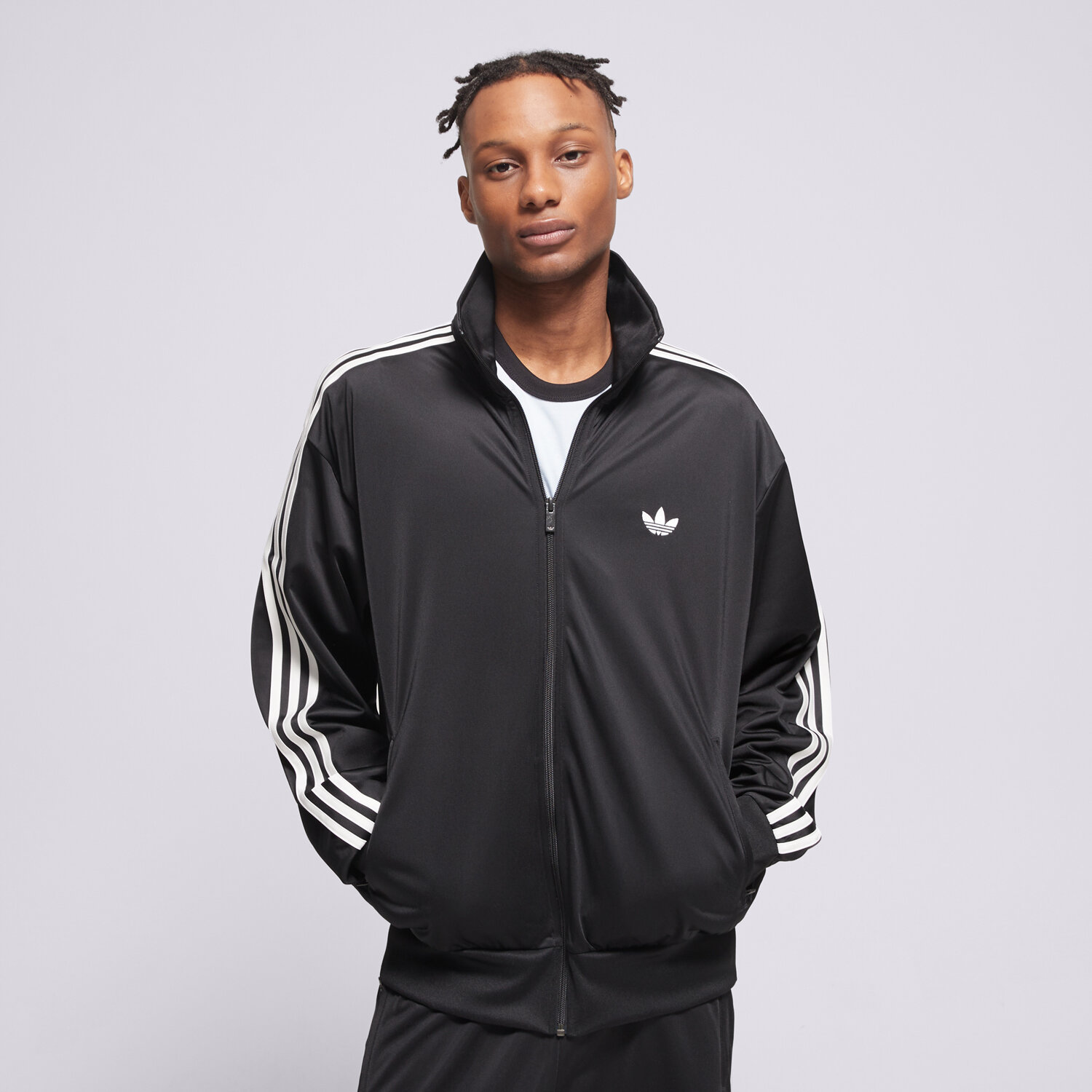 Herren ADIDAS SWEATSHIRT MIT REIßVERSCHLUSS FIREBIRD TT KD8312 Schwarz