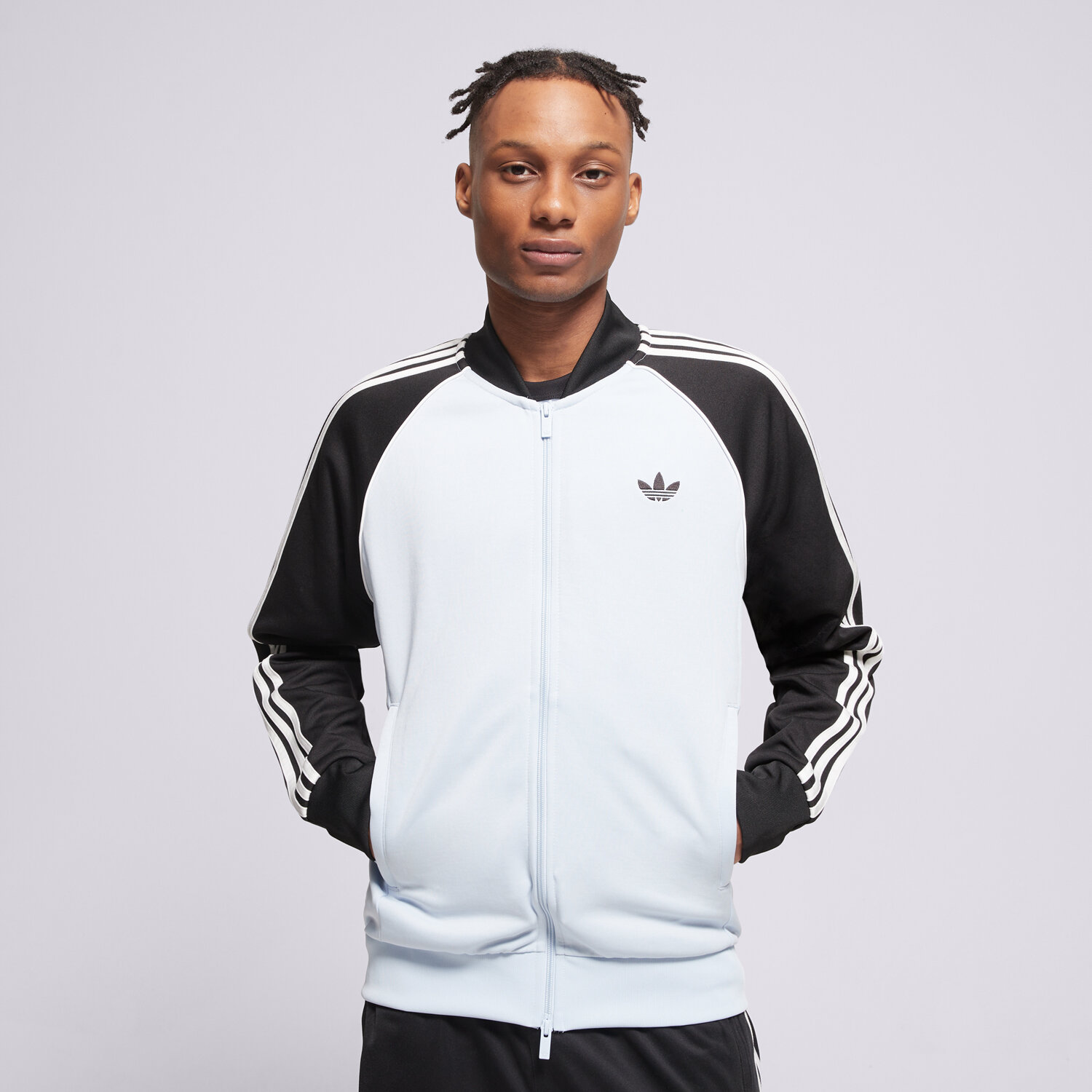 Herren ADIDAS SWEATSHIRT MIT REIßVERSCHLUSS SST TT KE2409 Blau
