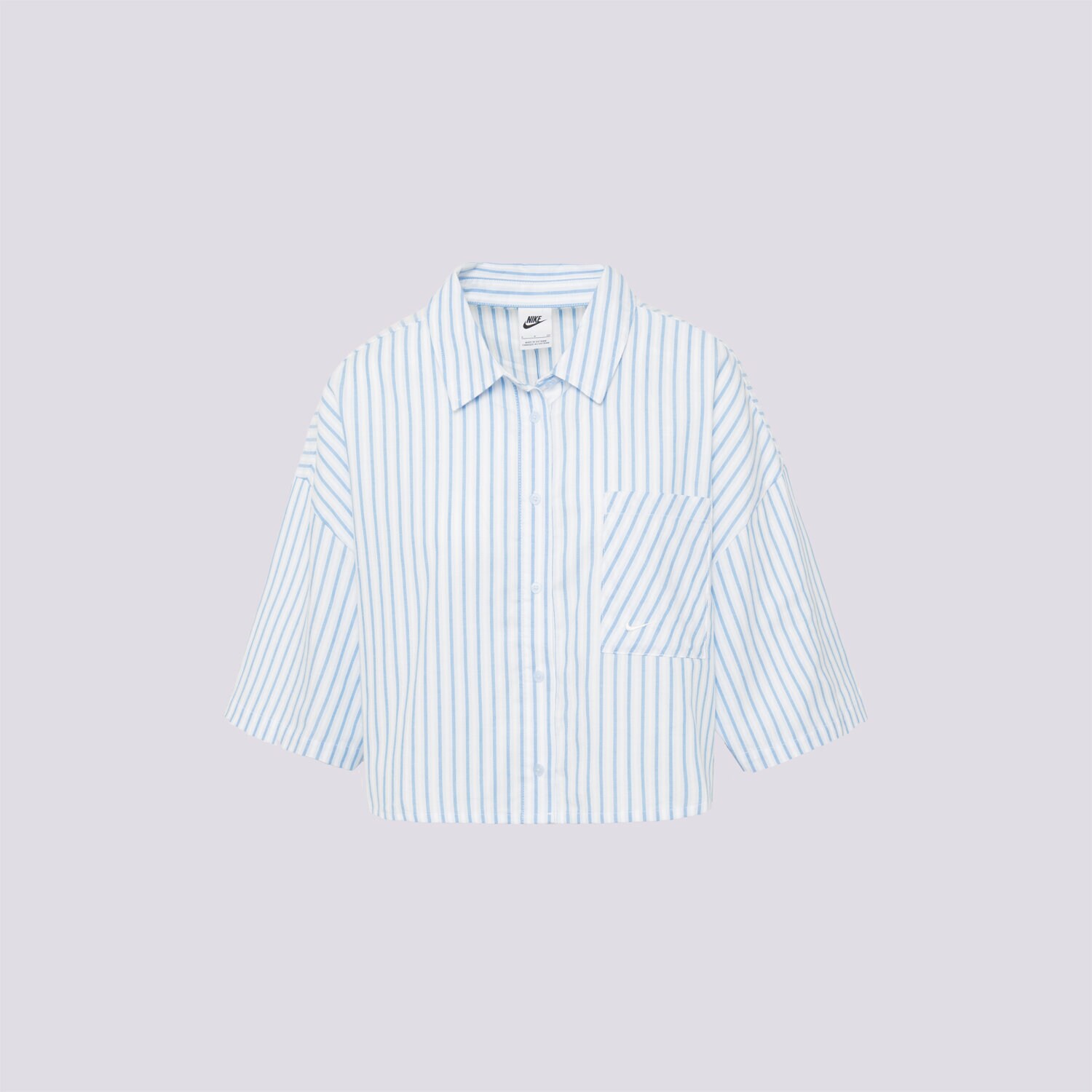 Damen T-Shirt NIKE HEMD W NSW OFFLN WVN PPLN STRP SS II4228-435 Blau