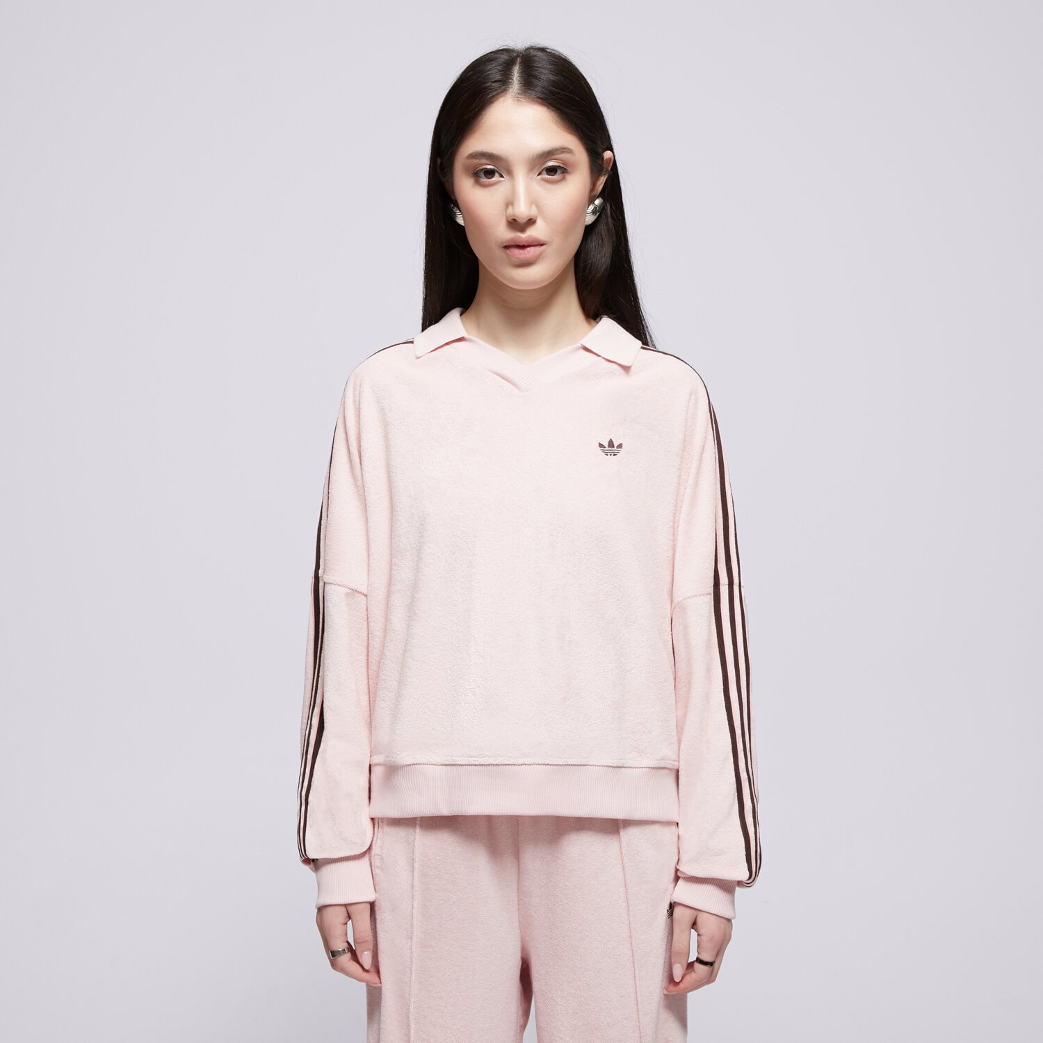 Damen ADIDAS SWEATSHIRT TT V NECK KD1400 Rosa