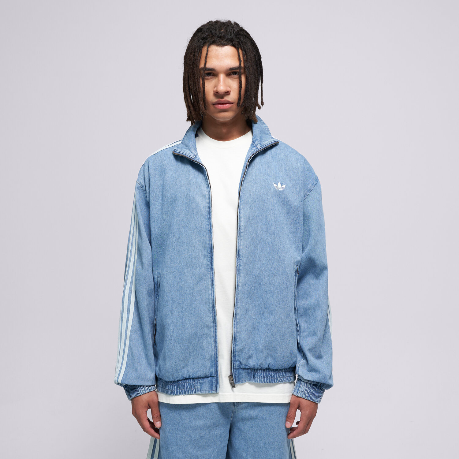 Herren Übergangsjacke ADIDAS JACKE FIREBIRD DENIM KX1196 Blau