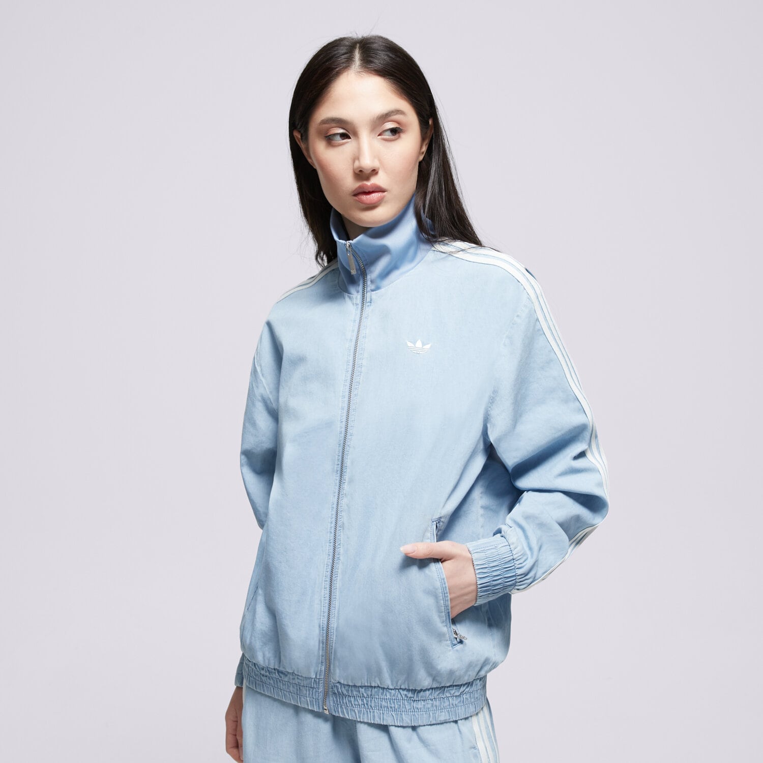 Damen ADIDAS SWEATSHIRT MIT REIßVERSCHLUSS DENIM KW8757 Blau