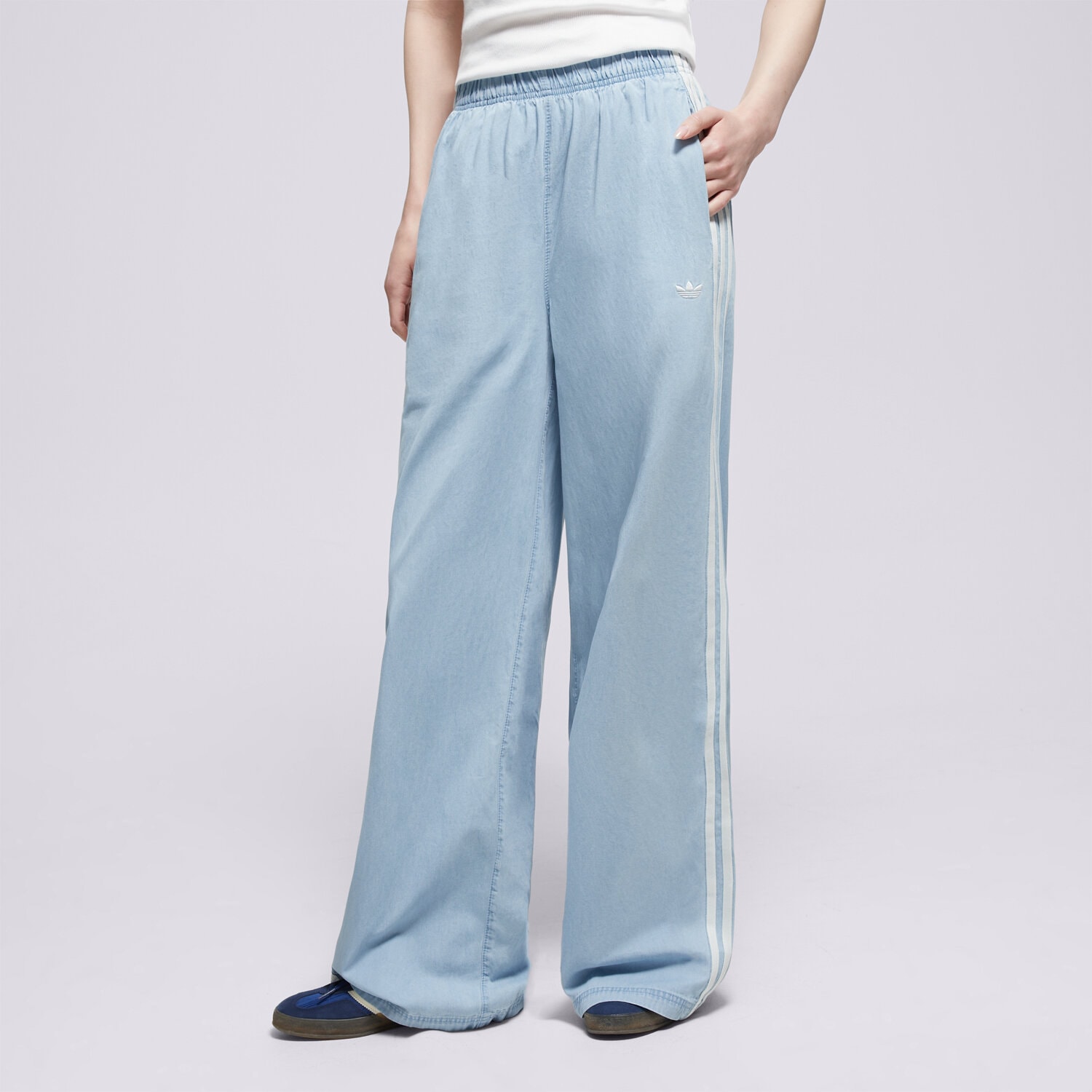 Damen Hosen ADIDAS HOSE DENIM WIDE LEG KY8111 Blau