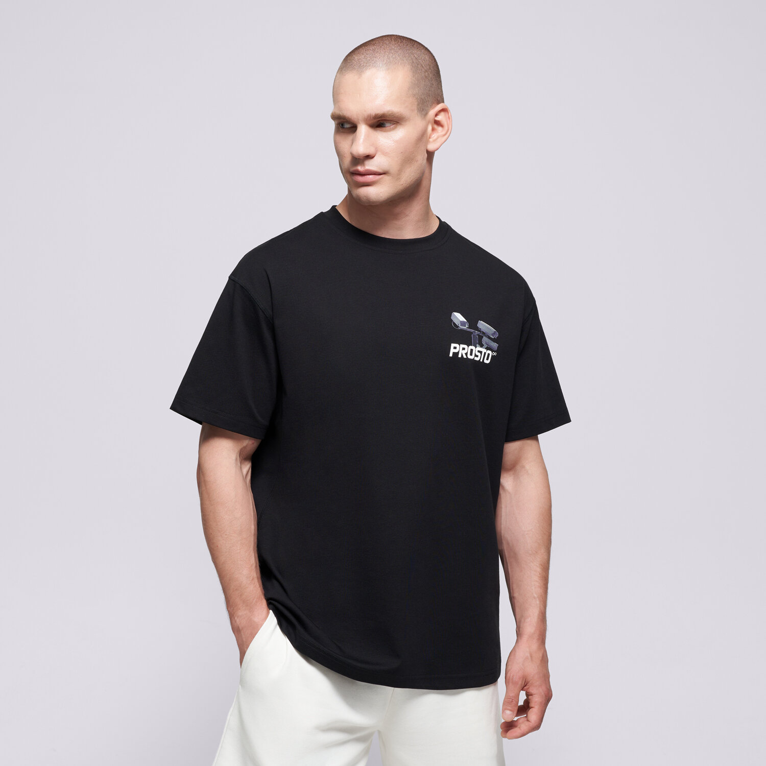 Herren T-Shirt PROSTO T-SHIRT CC TV BLACK KL261MTEE1252 Schwarz