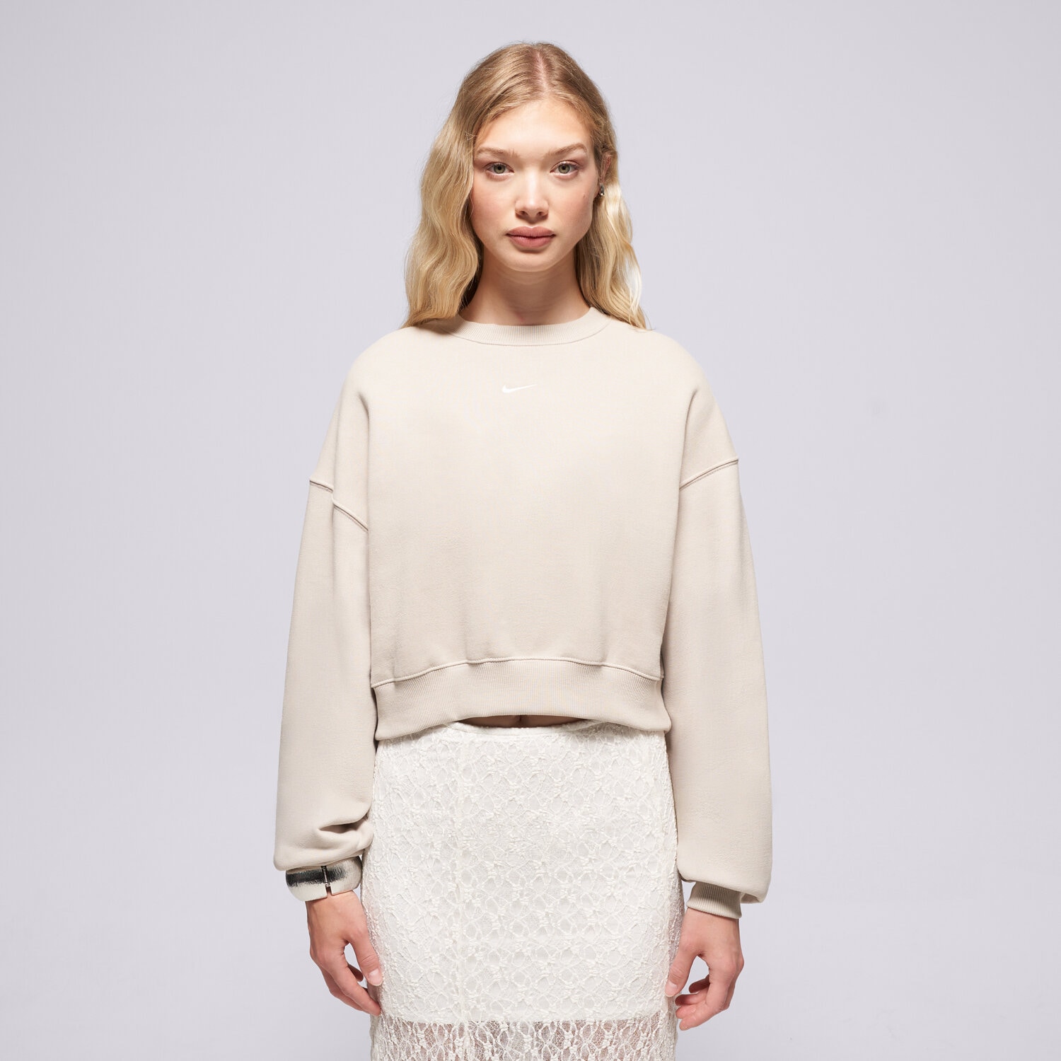 Damen NIKE SWEATSHIRT W NK STDO FLC MW OS CROP IM8497-236 Beige