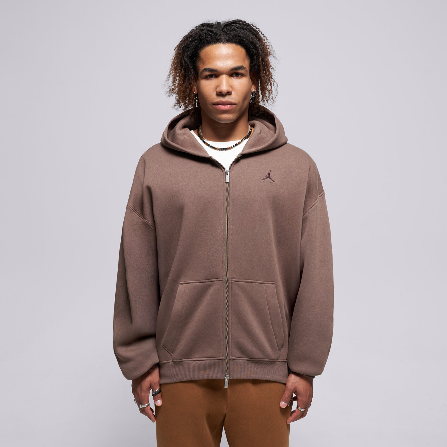 Herren JORDAN SWEATSHIRT MIT REIßVERSCHLUSS   M J BRK OVZ FLC FZ BB IM8931-274 Braun