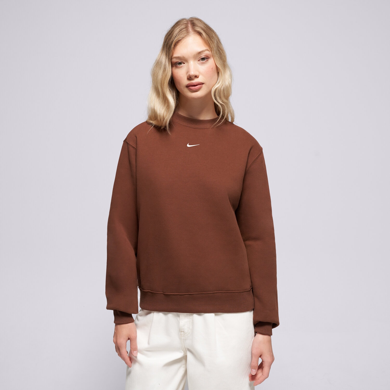 Damen NIKE SWEATSHIRT W NK STDO FLC MW STD CREW IM8098-259 Braun
