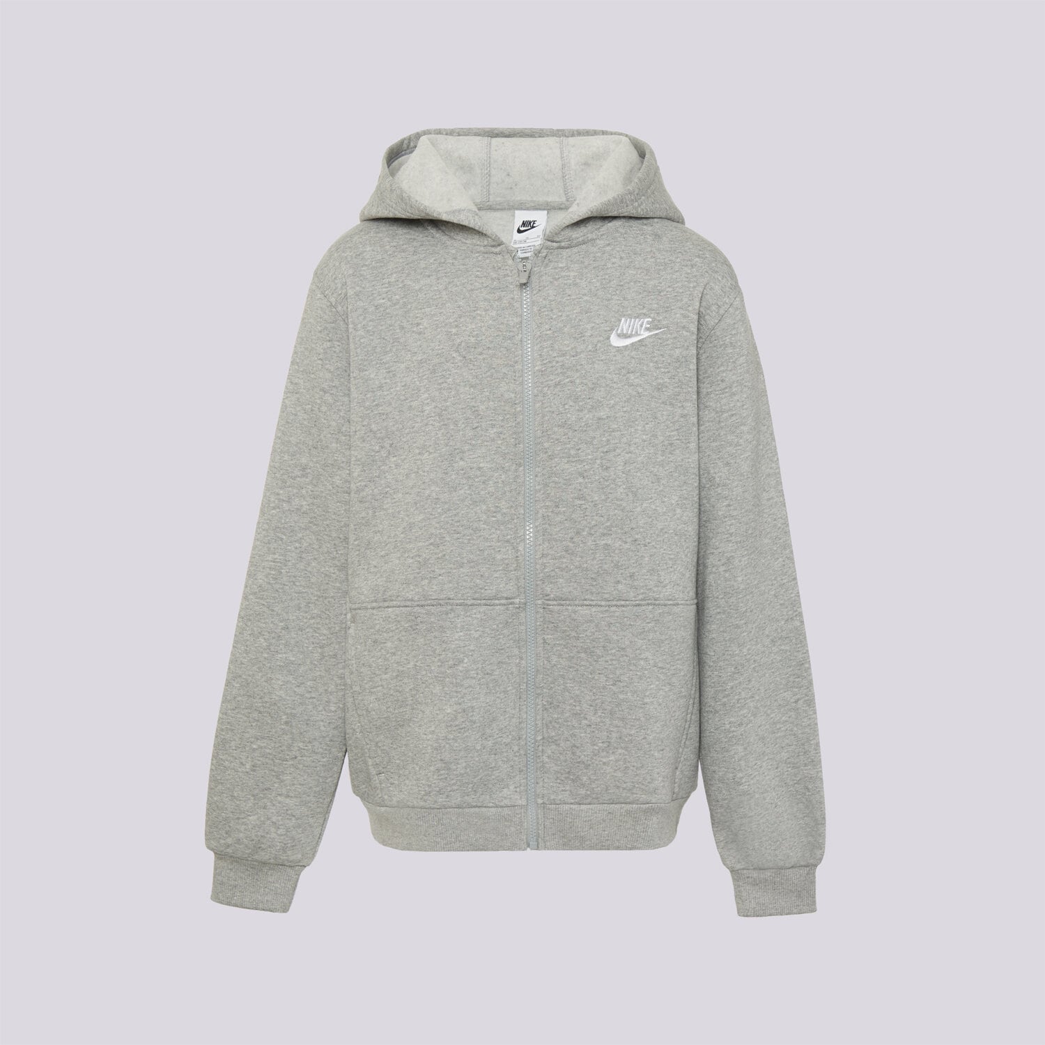 Kinder NIKE SWEATSHIRT MIT REIßVERSCHLUSS   Z KAPTUREM K NSW CLUB F FD3004-063 Grau