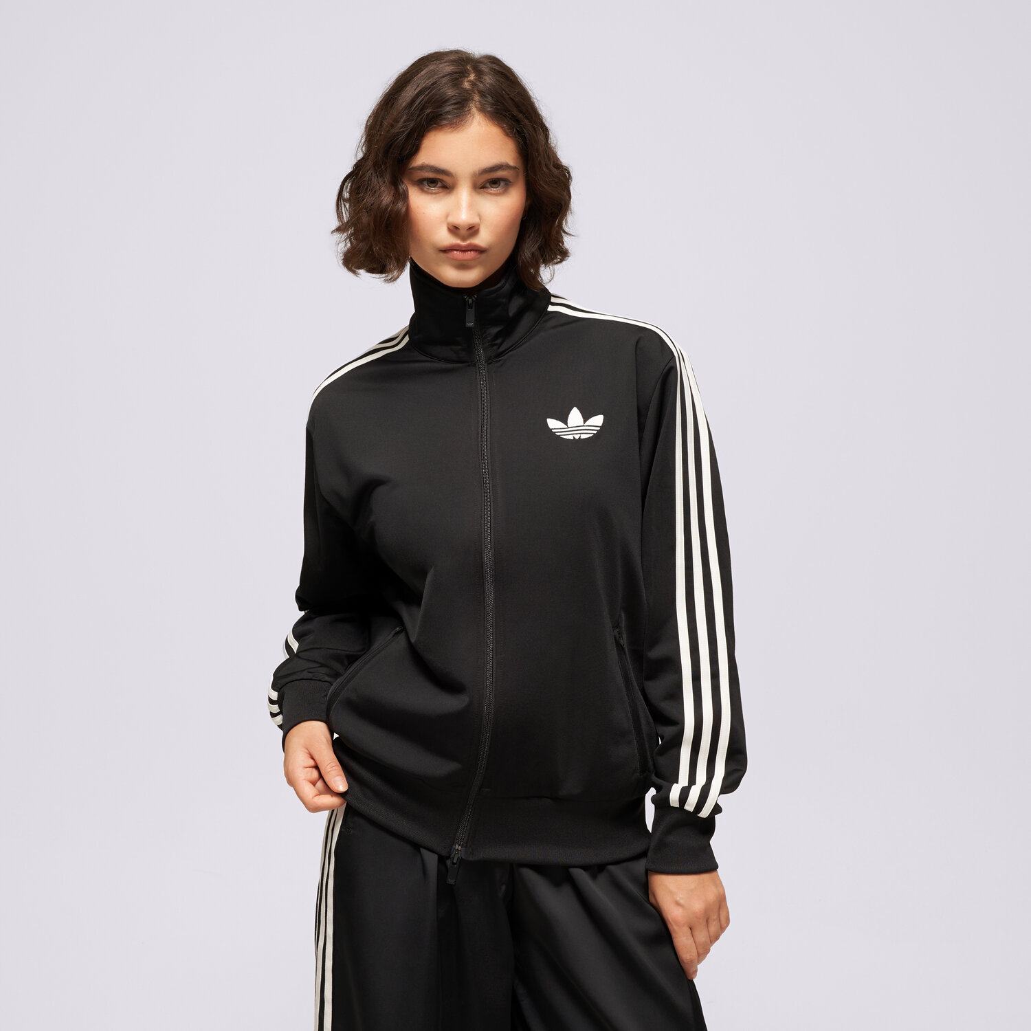 Damen ADIDAS SWEATSHIRT MIT REIßVERSCHLUSS FB TT LOOSE KD7983 Schwarz