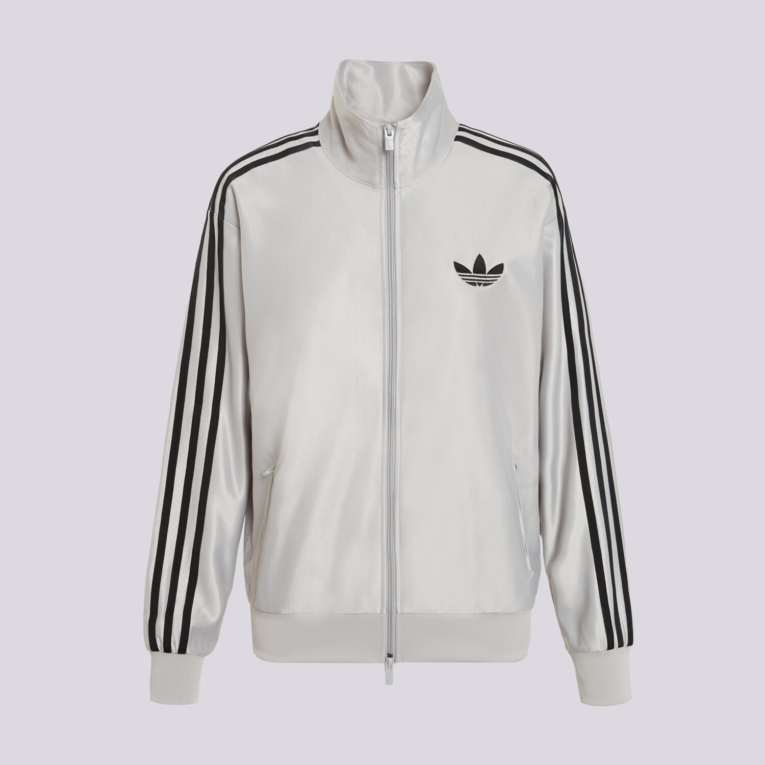 Damen ADIDAS SWEATSHIRT MIT REIßVERSCHLUSS FB LOOSE TT KS9980 Silber