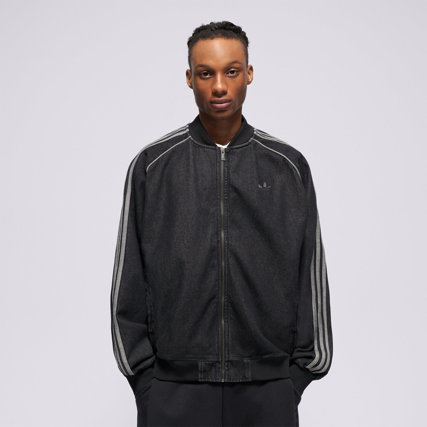Herren ADIDAS SWEATSHIRT MIT REIßVERSCHLUSS SST TT KS4963 Schwarz