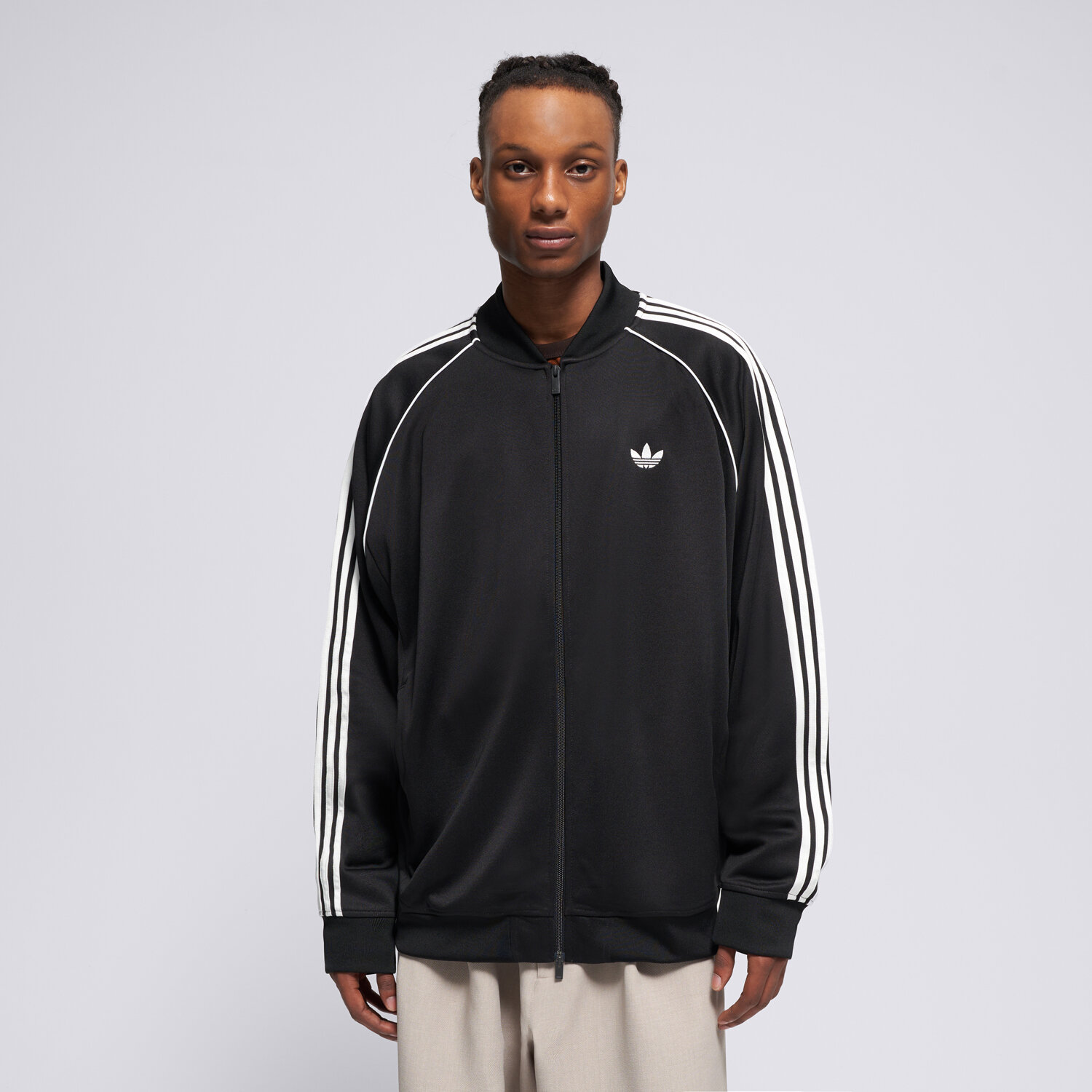 Herren ADIDAS SWEATSHIRT MIT REIßVERSCHLUSS SST TT KR1342 Schwarz