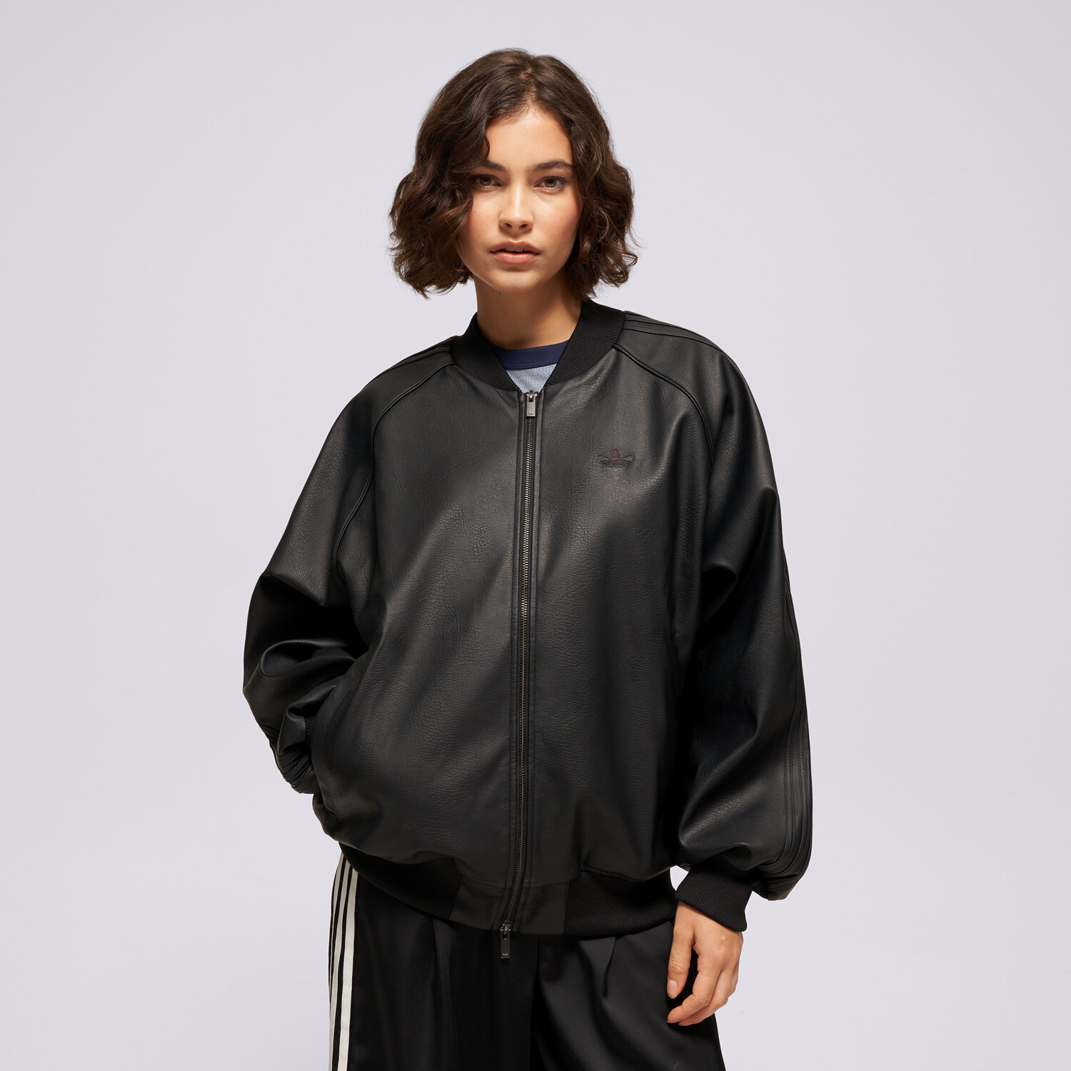 Damen ADIDAS SWEATSHIRT MIT REIßVERSCHLUSS PLTHR SST TT KQ6435 Schwarz
