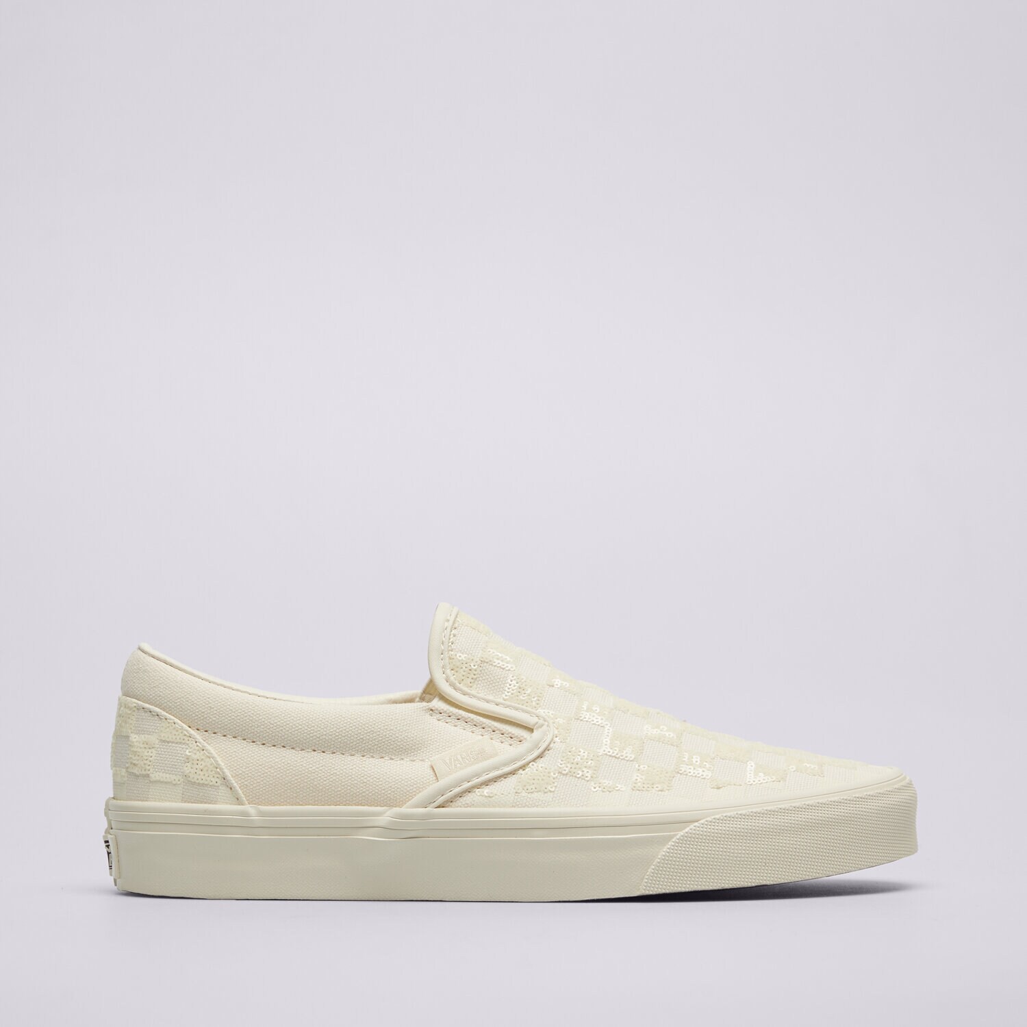 Damen Sneaker VANS CLASSIC SLIP-ON BEADED WHITE CHECKERBOARD VN000D6YC131 Weiß