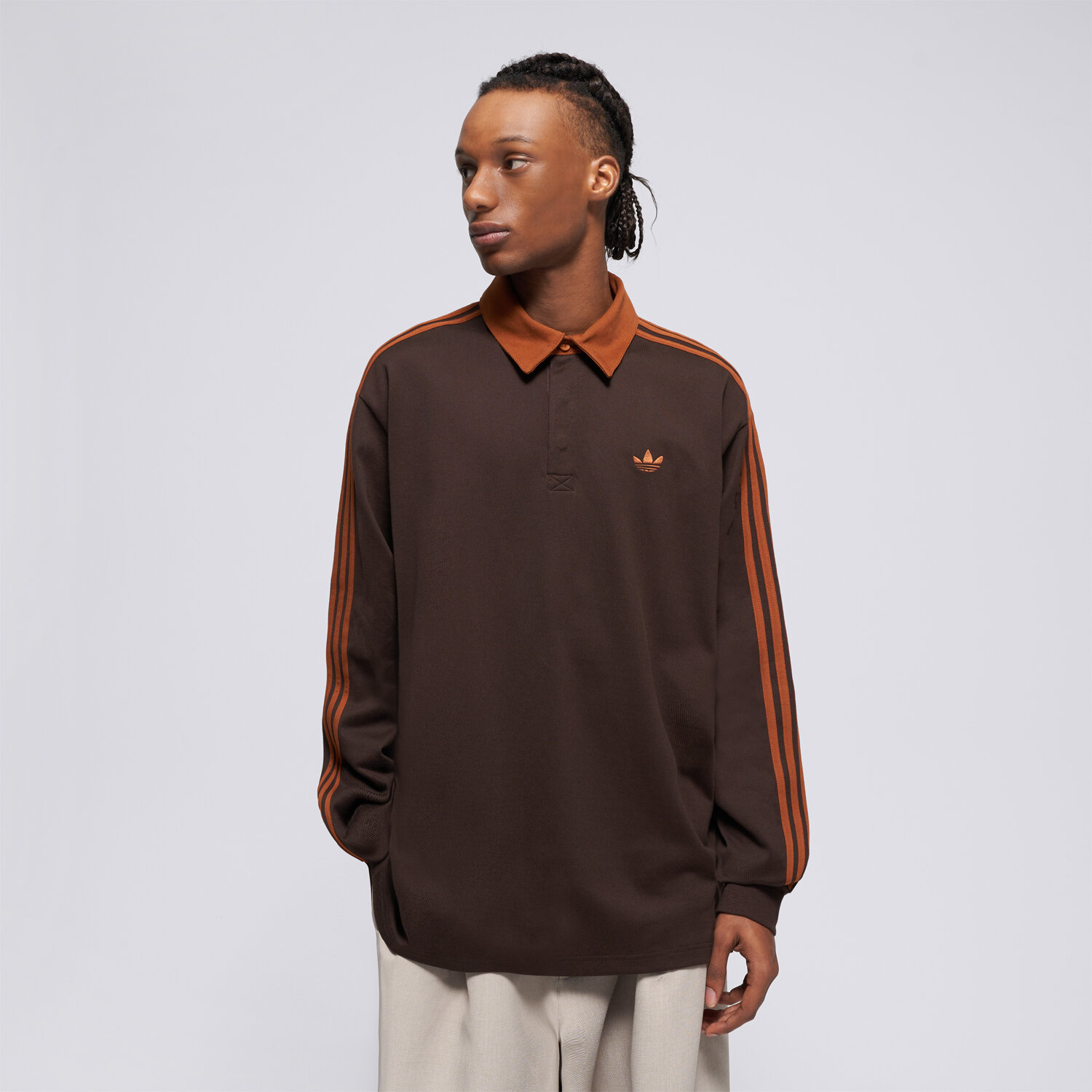 Herren Polo-Shirt ADIDAS POLO 3S PL KE4112 Braun