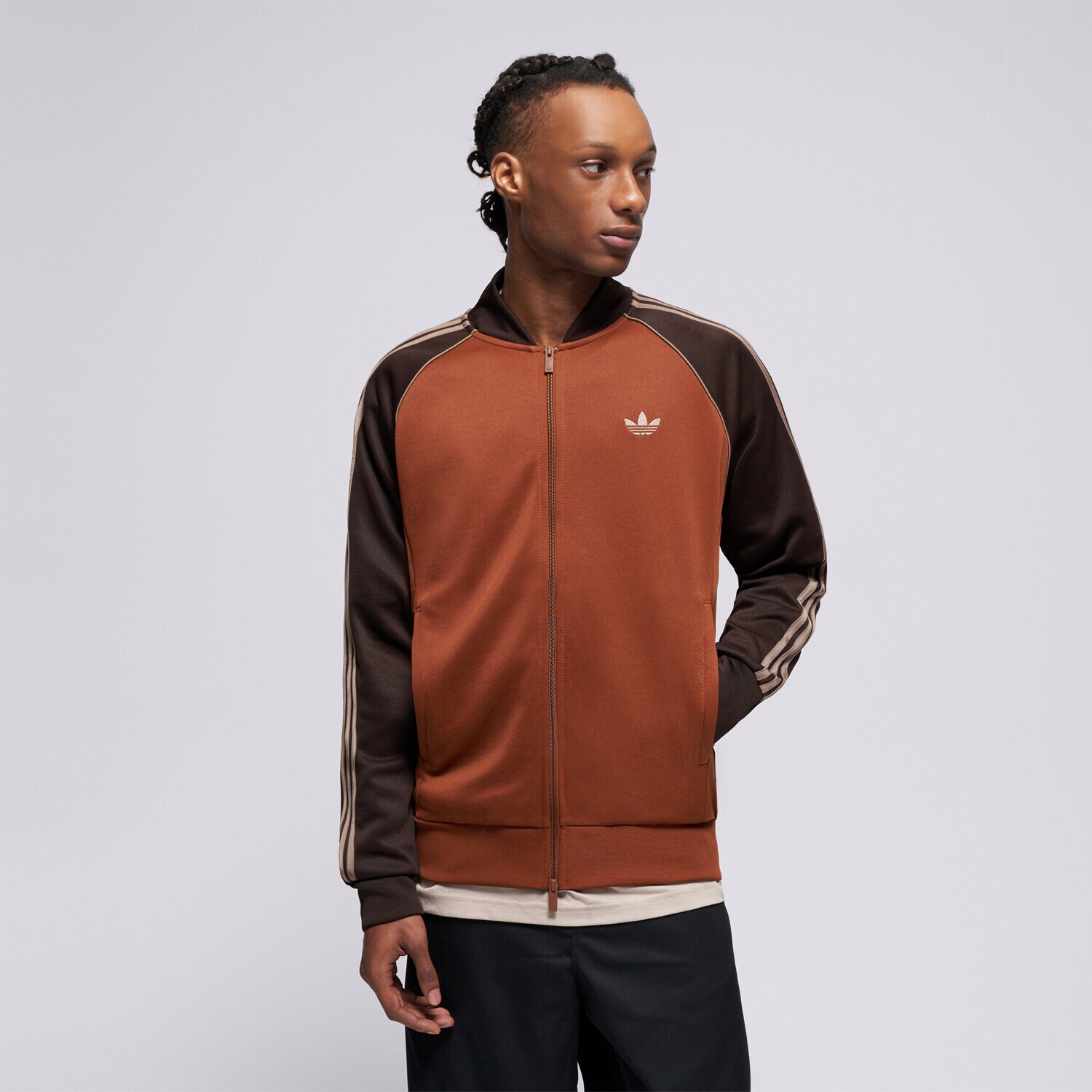 Herren ADIDAS SWEATSHIRT MIT REIßVERSCHLUSS SST TT KT5036 Orange