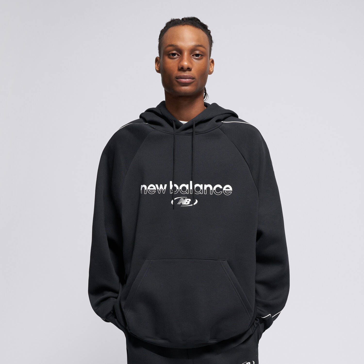 Herren NEW BALANCE HOODIE TRACKSIDE FLEECE HOODIE MT62Y14PBK Schwarz