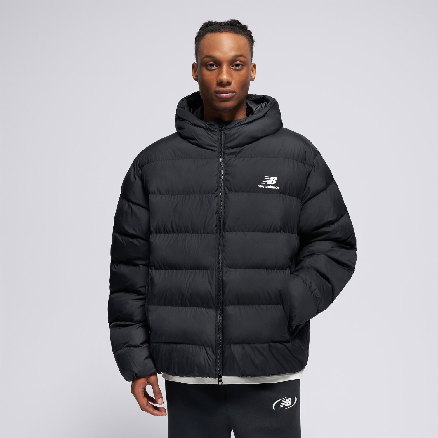 Herren Winterjacke NEW BALANCE JACKE WINTER BOSTON PUFFER JACKET MJ62G17OBK Schwarz