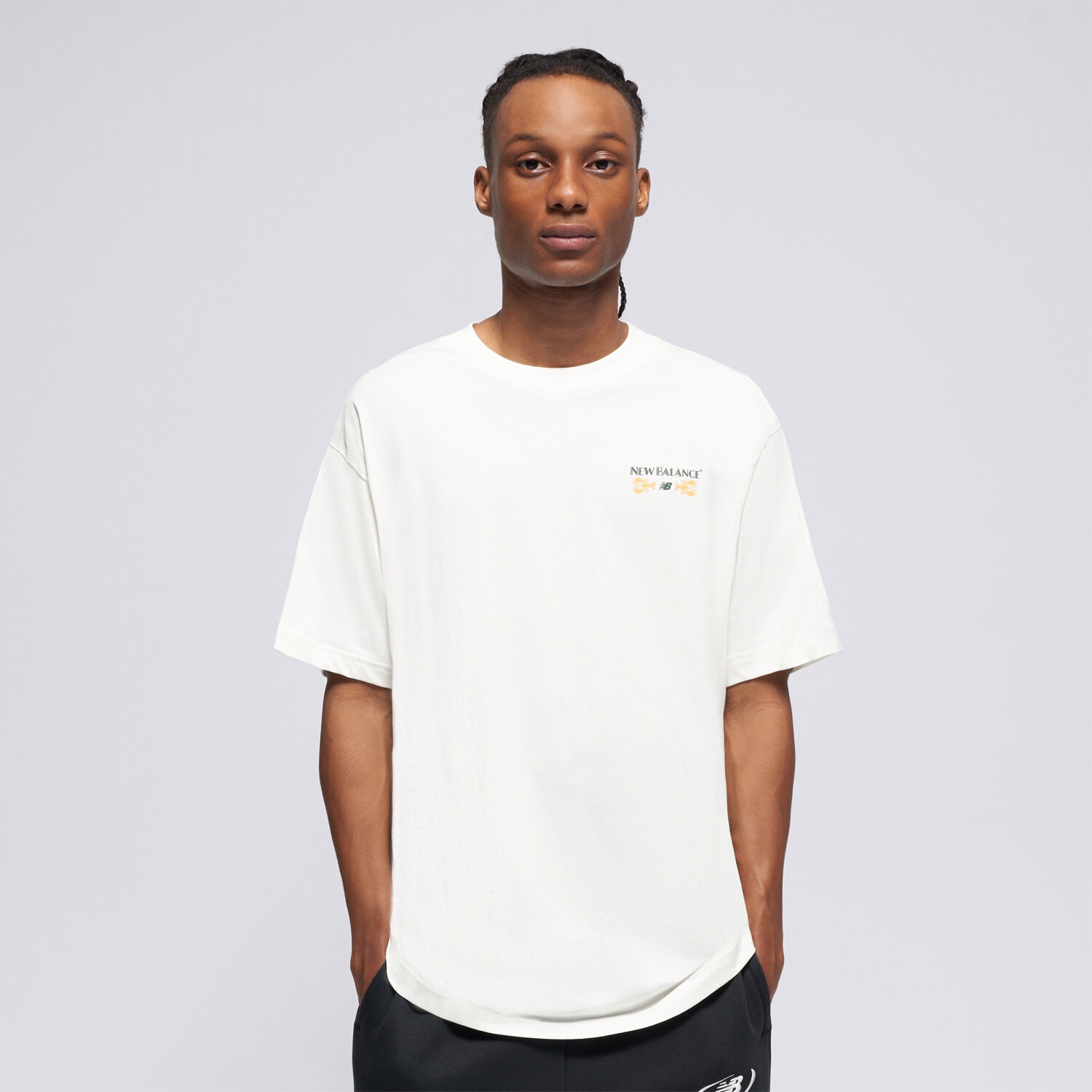 Herren T-Shirt NEW BALANCE T-SHIRT GRAB A BITE BOSTON T-SHIRT MT62S7YPSST Weiß