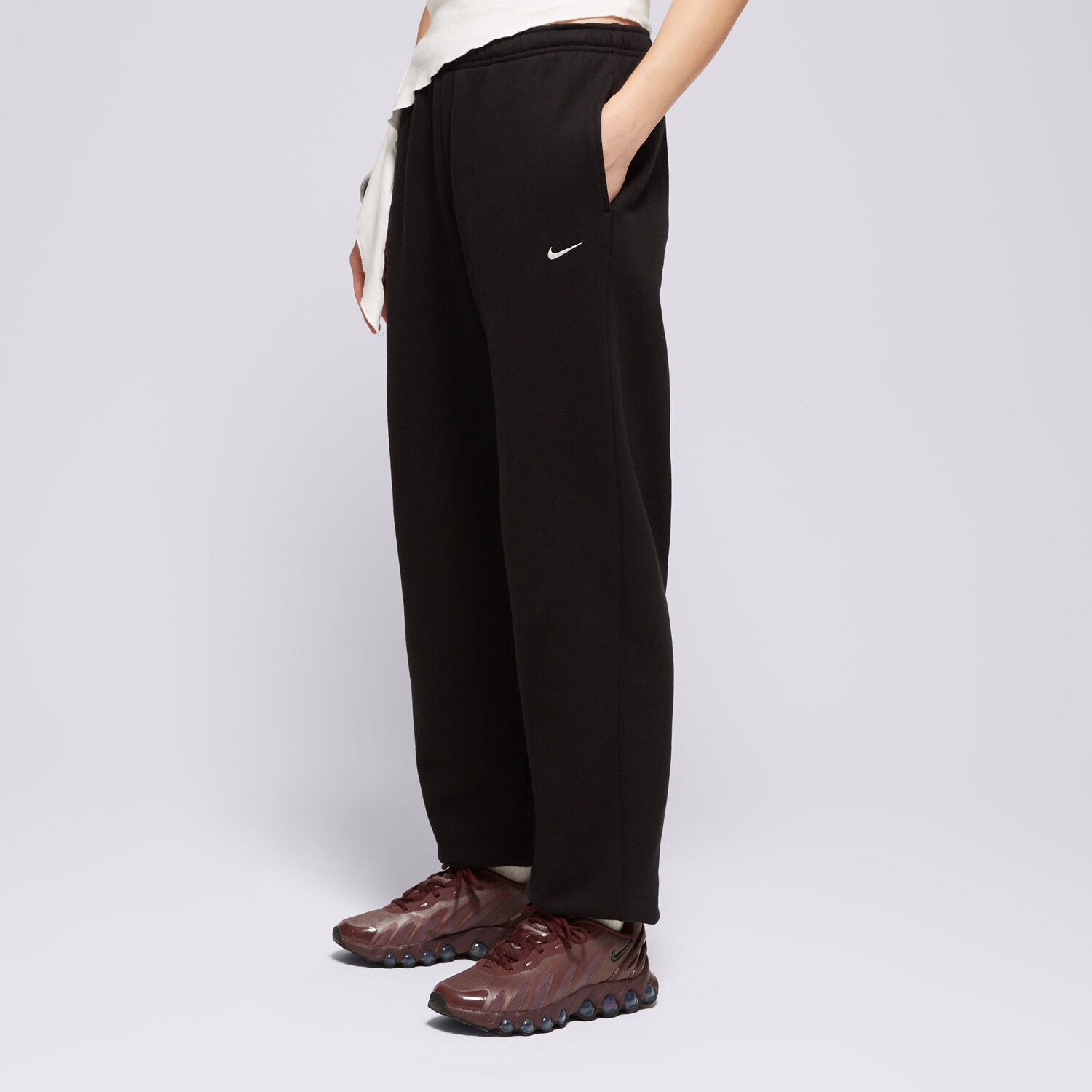Damen Hosen NIKE HOSE W NK STUDIO FLC MW HR OS IM8074-001 Schwarz