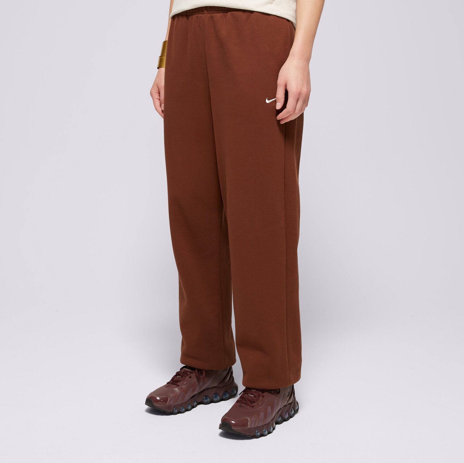 Damen Hosen NIKE HOSE W NK STDO FLC MW HR OS CFF PNT IM8074-259 Braun