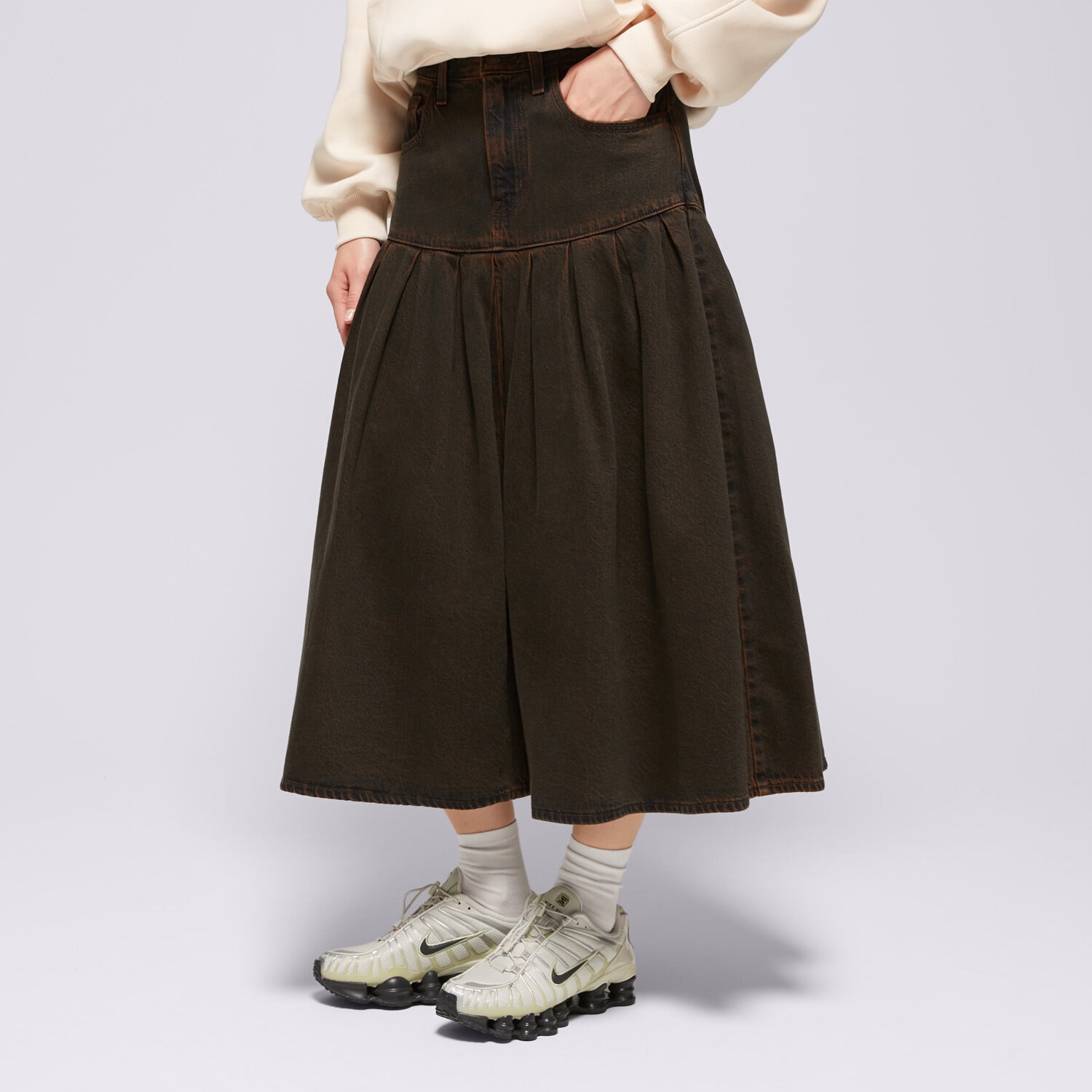 Damen Rock LEVI'S ROCK YOKED PLEATED SKIRT 0089T-0001 Braun