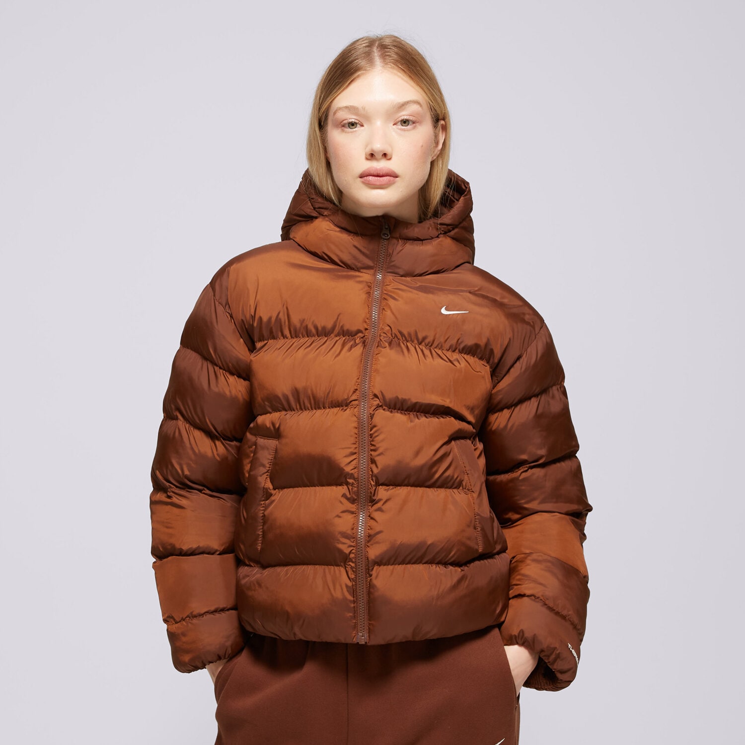Damen Winterjacke NIKE DAUNENJACKE W NKCLSSC JKT IF5931-259 Braun