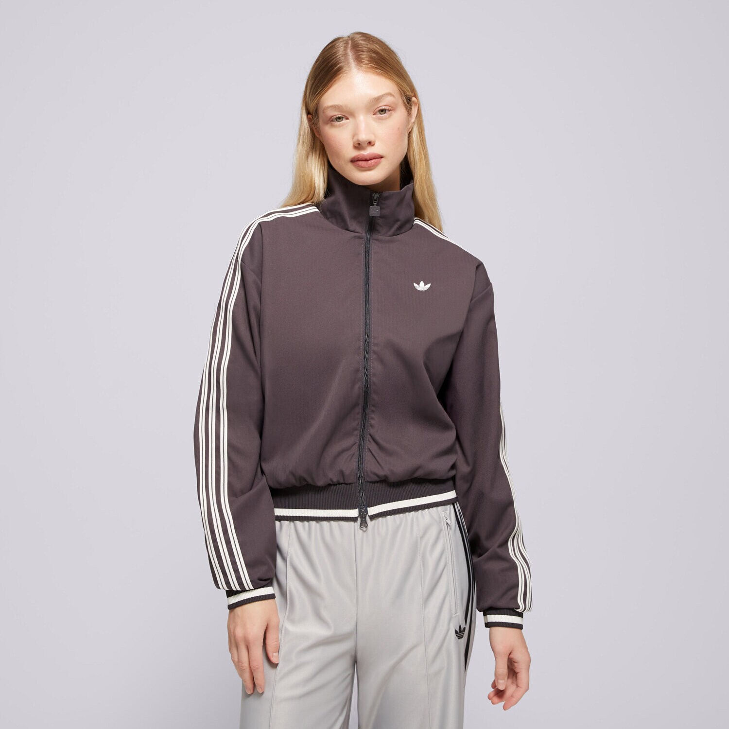 Damen ADIDAS SWEATSHIRT MIT REIßVERSCHLUSS FB TT KR9107 Schwarz