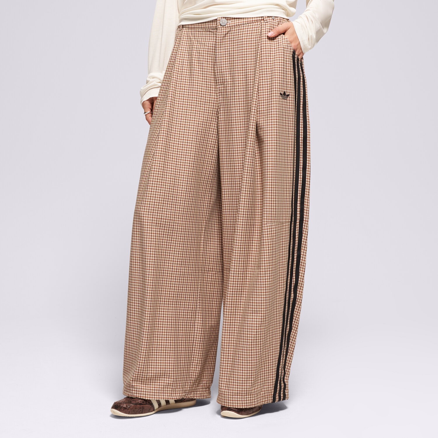 Damen Hosen ADIDAS HOSE CHECKS TROUSER LE8309 Beige