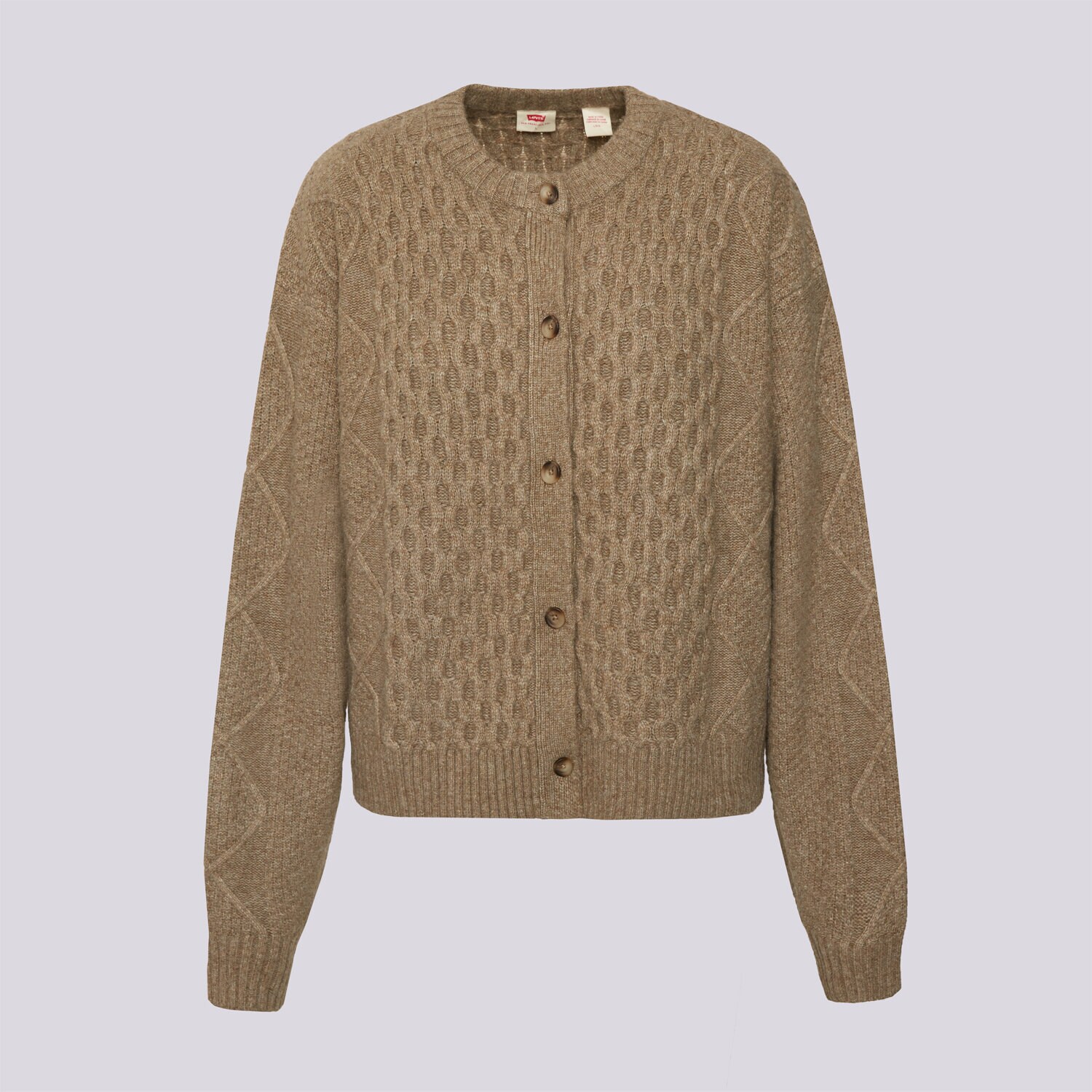 Damen T-Shirt LEVI'S PULLOVER CHARLOTTE CREWNECK CARDIGAN 007VG-0004 Braun